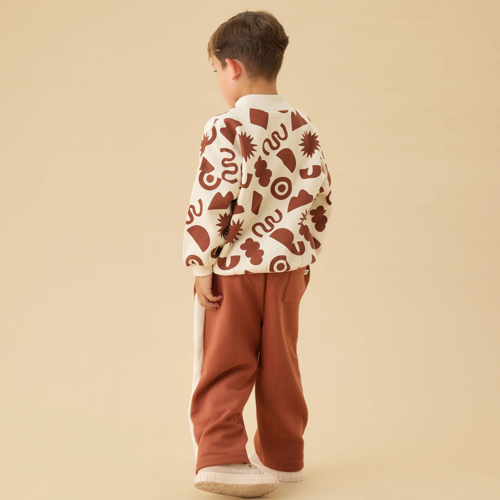 KIDLY by MORI Oversized Wide Leg Joggers - Rust - Image 3