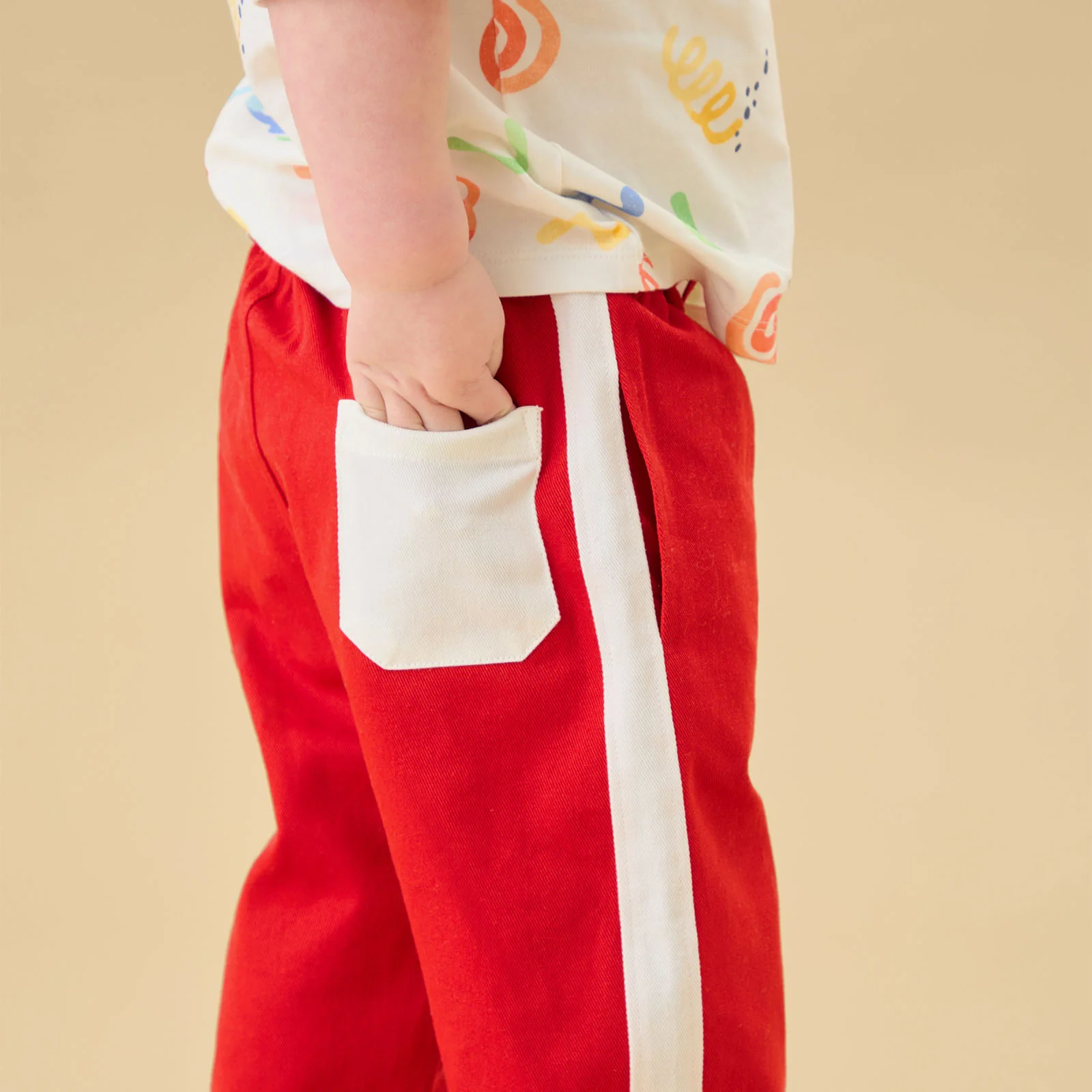 KIDLY by MORI Red Cotton Trousers - Image 3