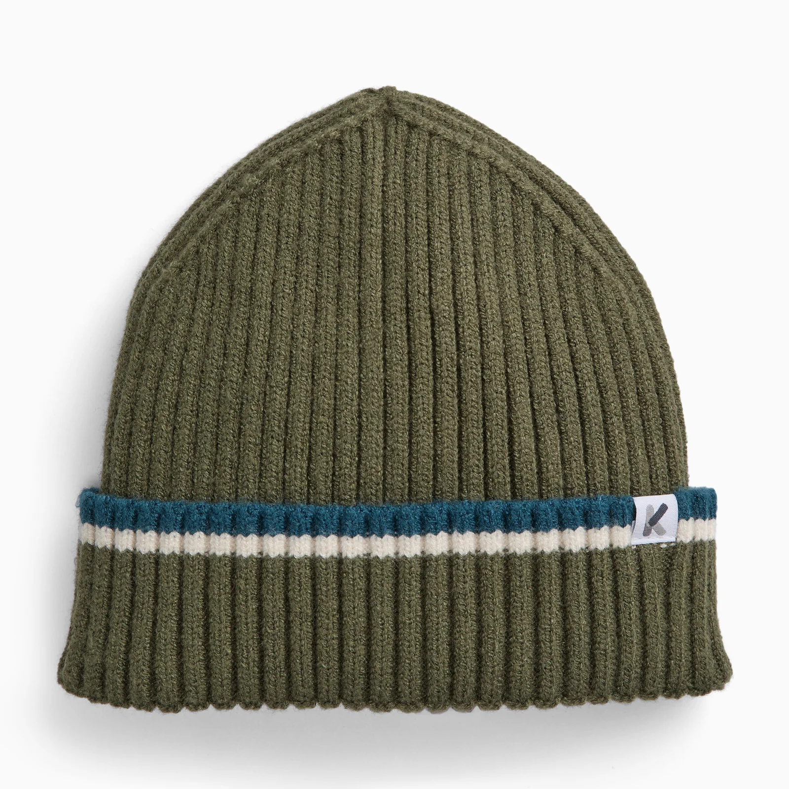 KIDLY by MORI Ribbed Knitted Beanie - Khaki - Image 2