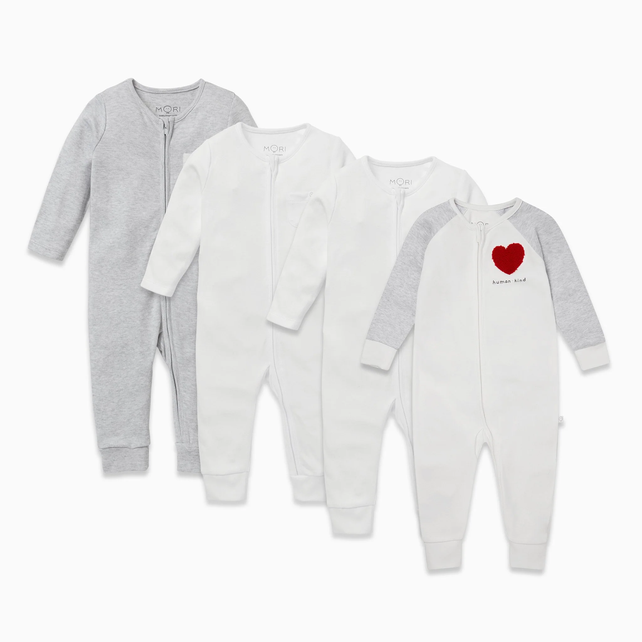Kind Raglan Sleeve Zip-Up Sleepsuit 4 Pack - Image 4