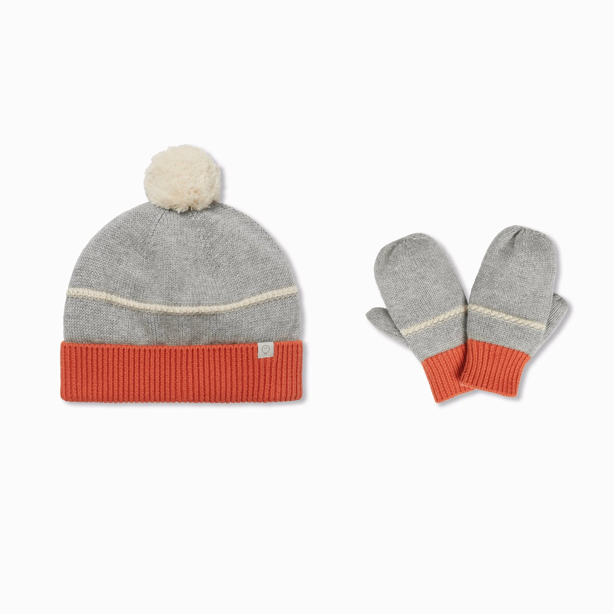Knitted Beanie Hat & Mittens Set - Image 2