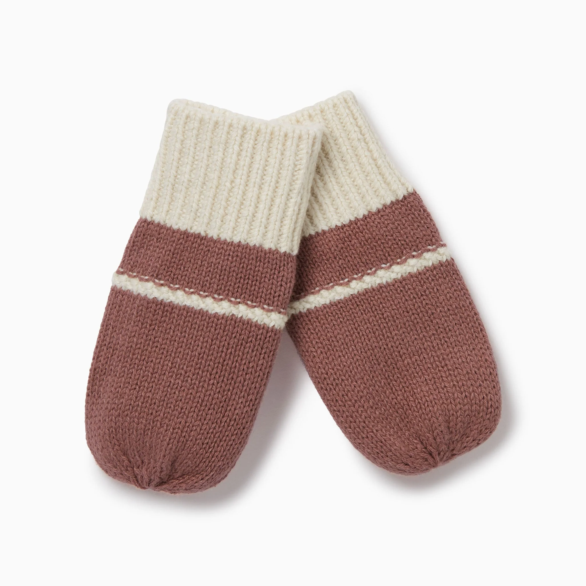 Knitted Colourblock Mittens - Image 3
