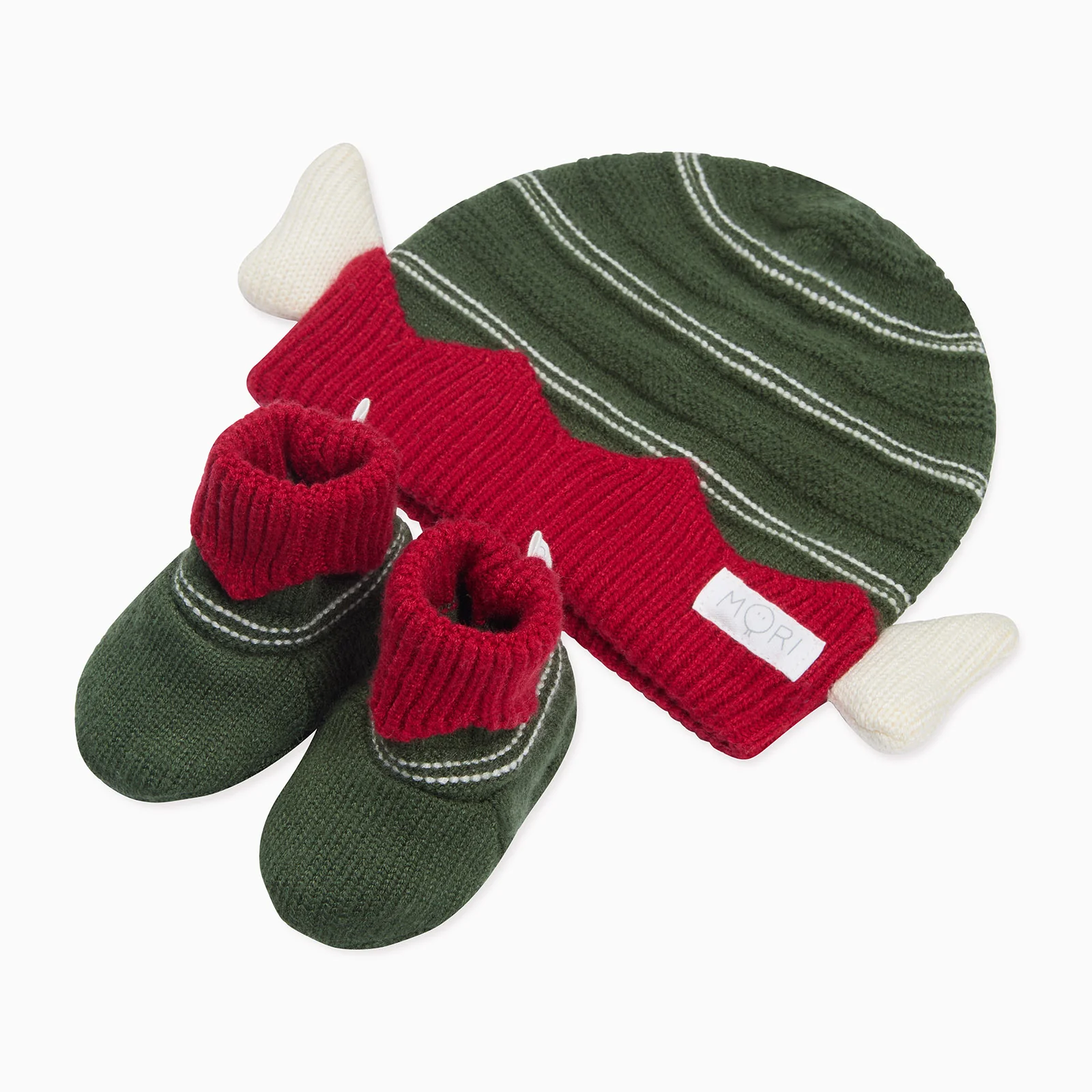 Knitted Elf Beanie & Booties - Image 3
