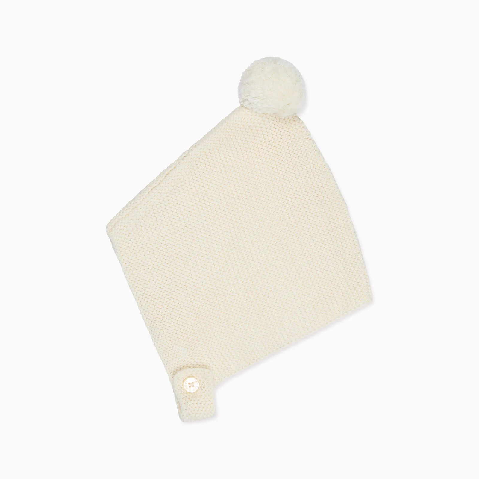 Knitted Pompom Bonnet Hat - Image 2