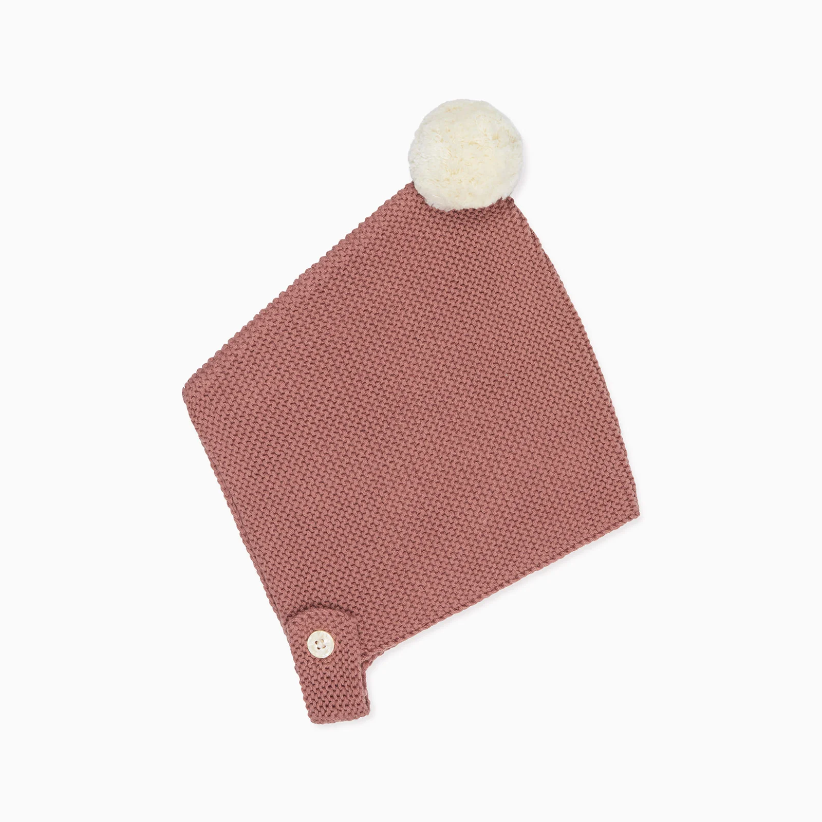 Knitted Pompom Bonnet Hat - Image 3