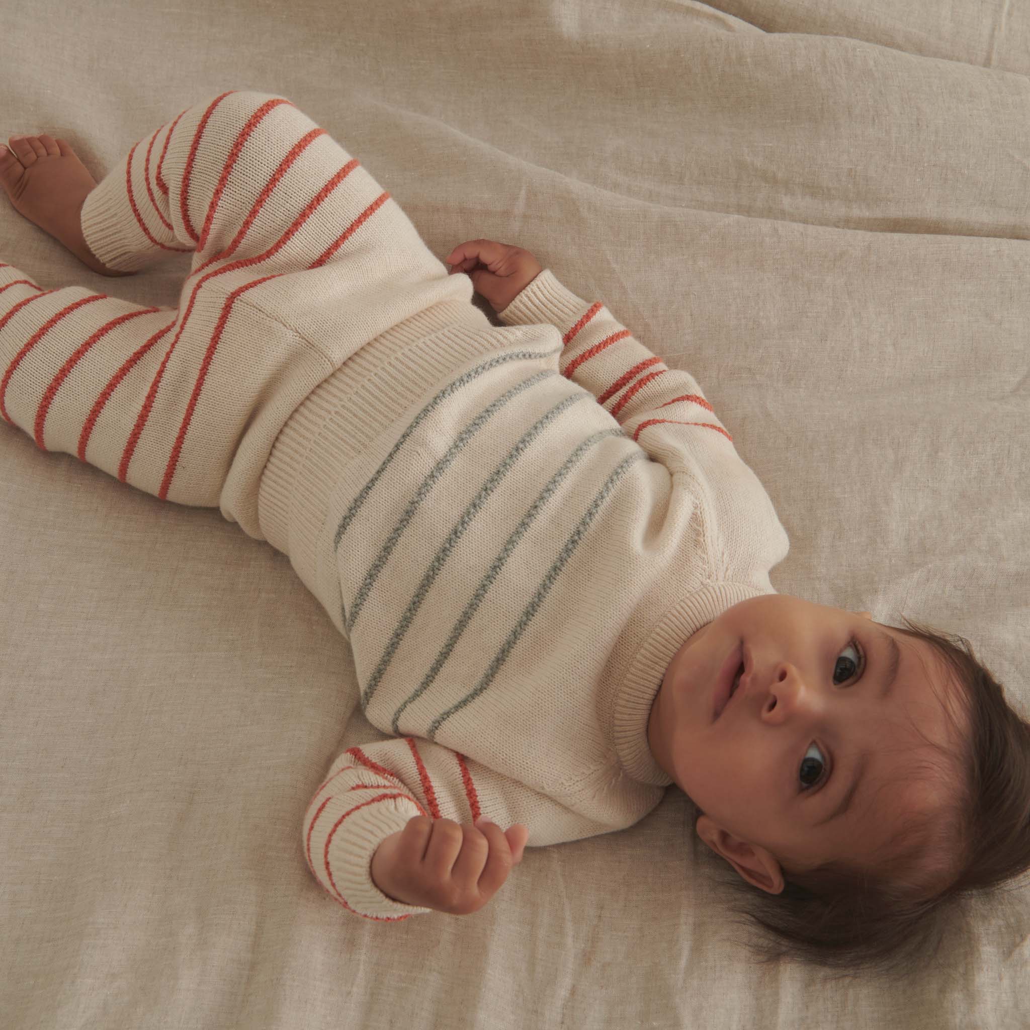 Knitted Striped Organic Joggers - Image 3