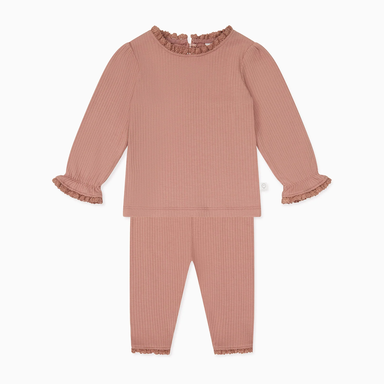 Lace Trim Ribbed Pyjamas - Image 4