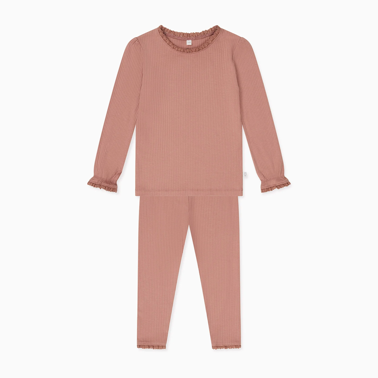 Lace Trim Ribbed Pyjamas - Image 8