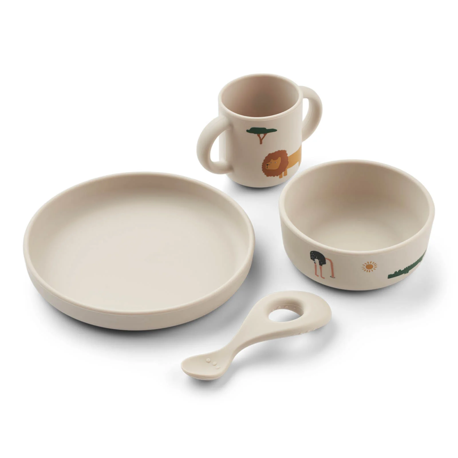 Liewood Vivi Printed Tableware Set - Safari Sandy