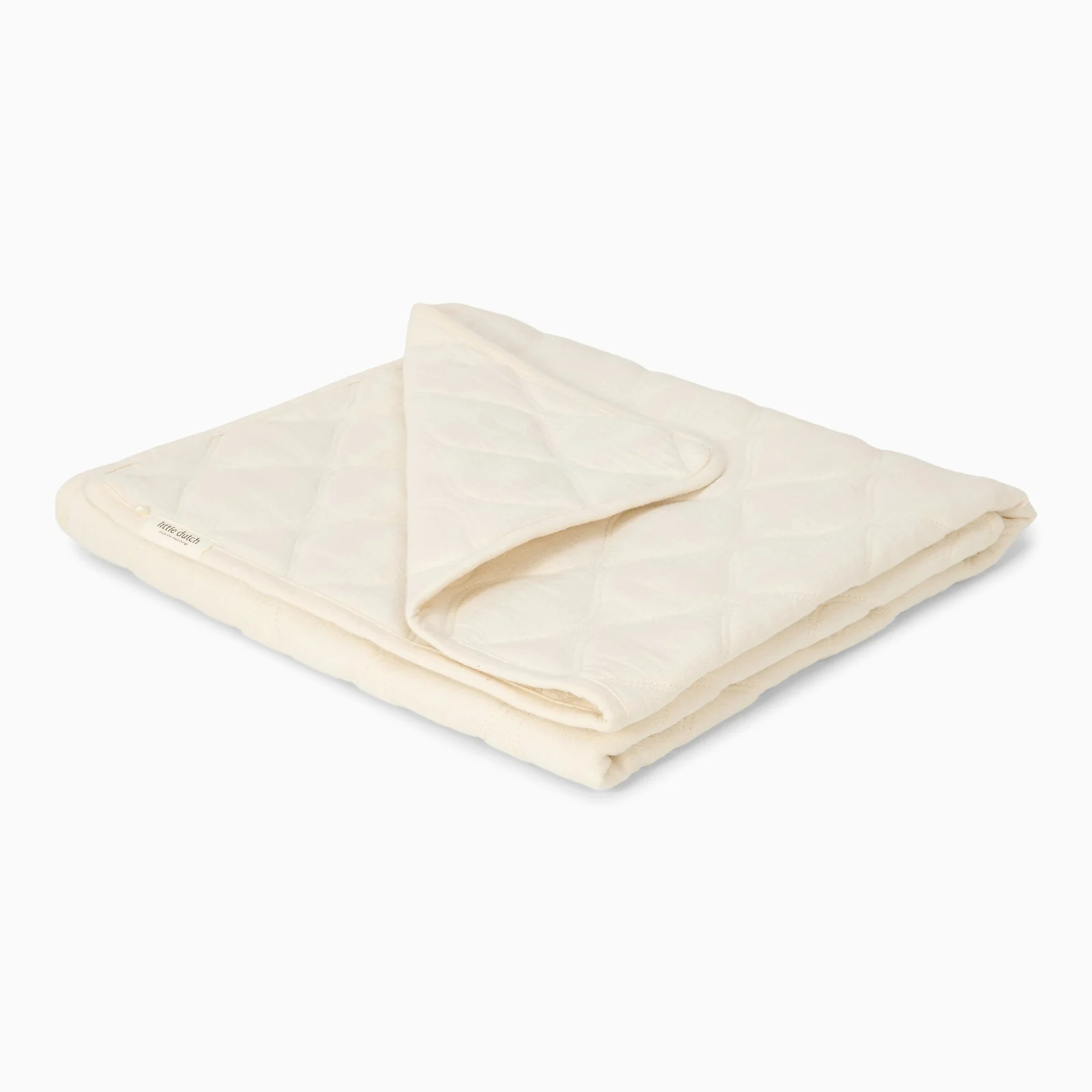 Little Dutch Quilted Bassinet Blanket - Soft White