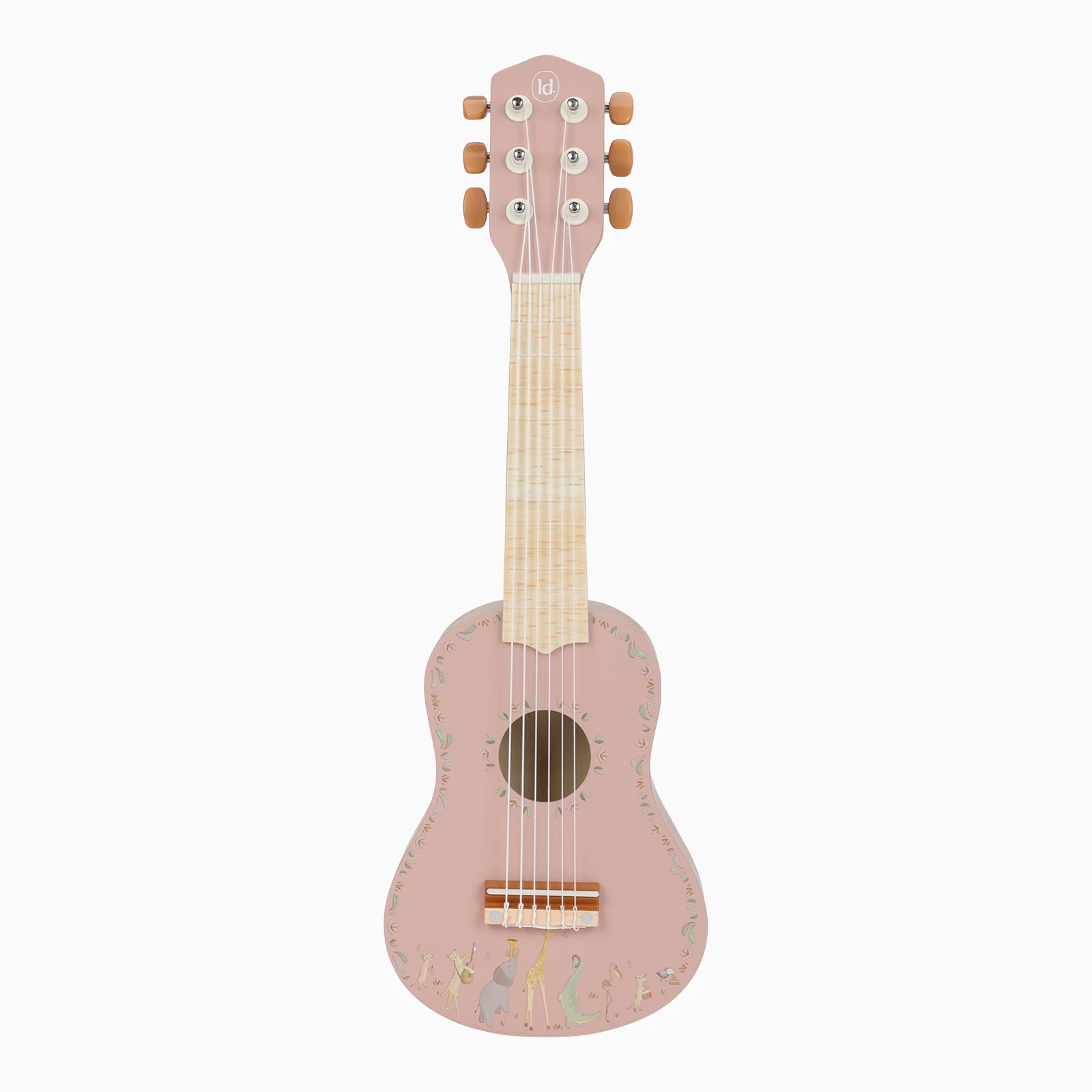 Little Dutch Safari Friends Wooden Guitar - Pink - Image 2