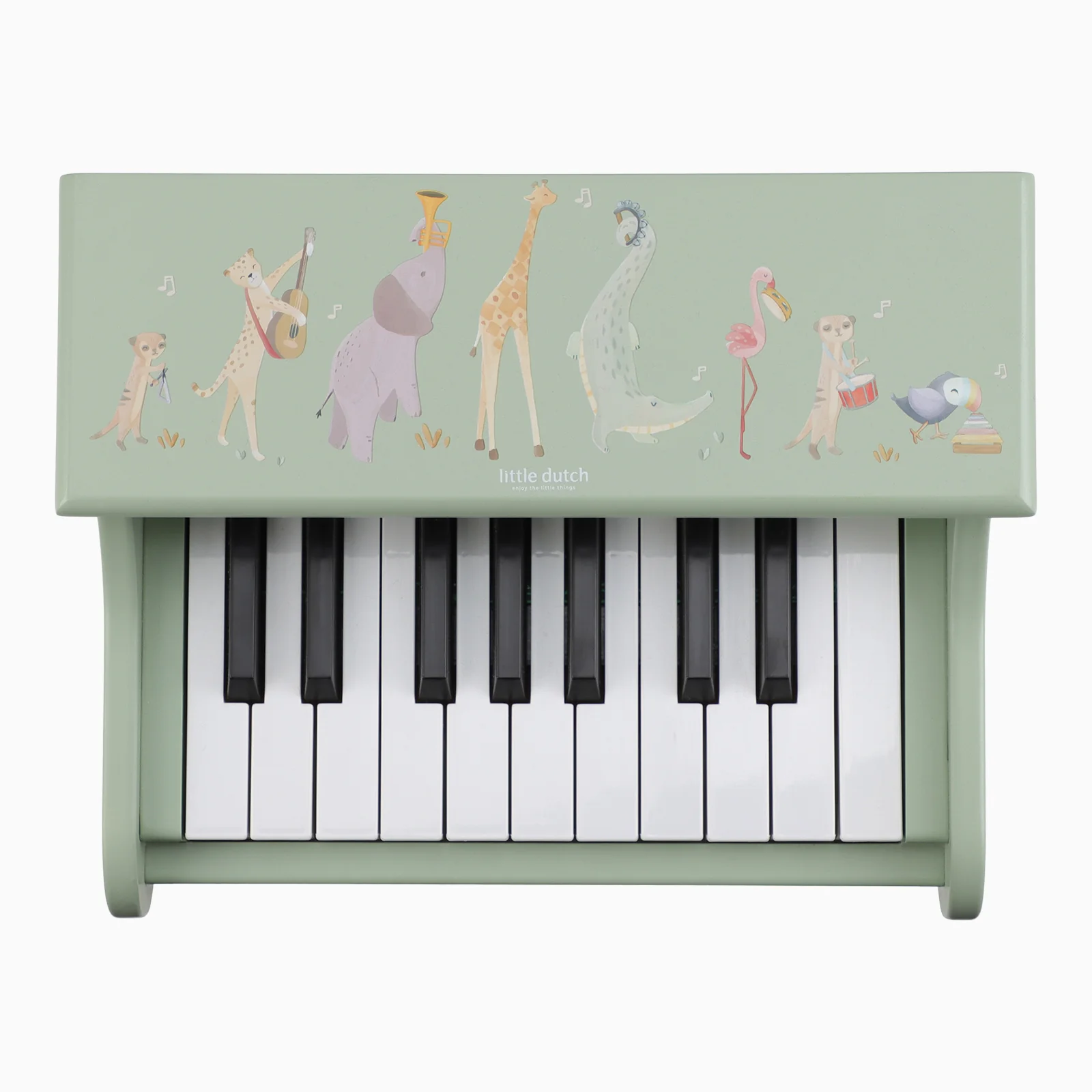 Little Dutch Safari Friends Wooden Piano - Green - Image 4