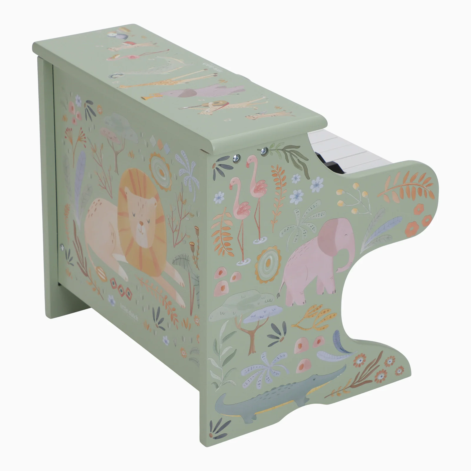 Little Dutch Safari Friends Wooden Piano - Green - Image 8