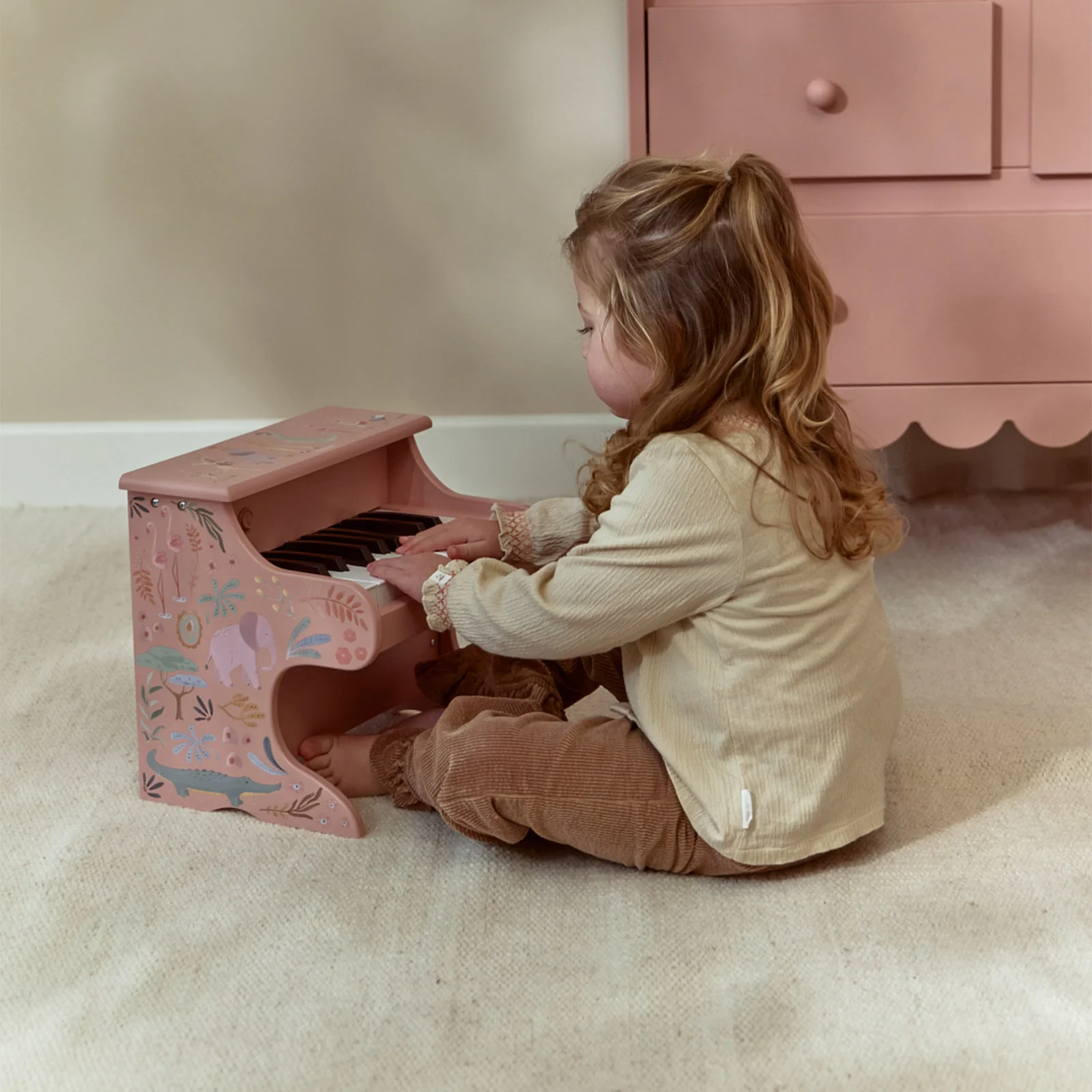 Little Dutch Safari Friends Wooden Piano - Pink - Image 2