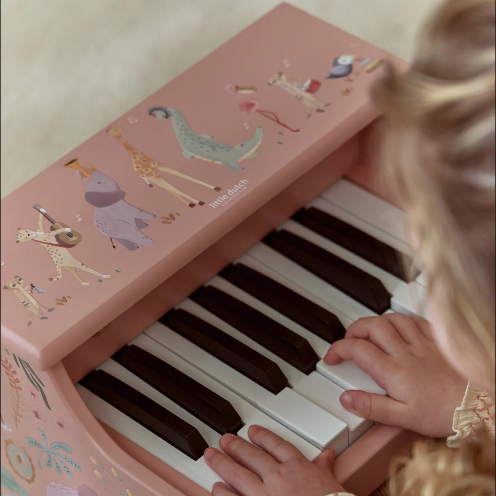 Little Dutch Safari Friends Wooden Piano - Pink - Image 4