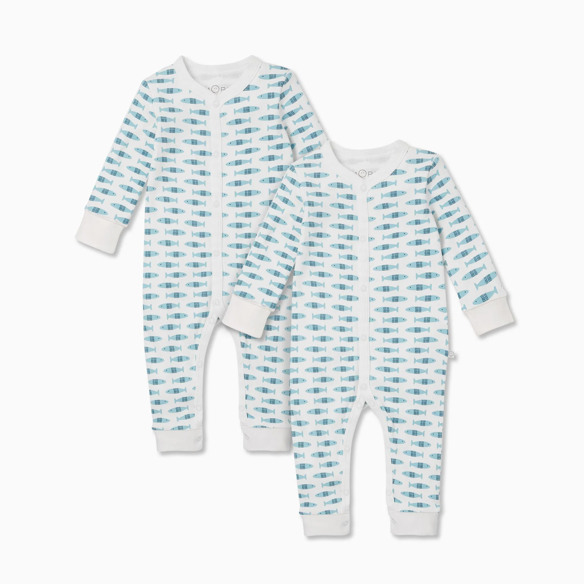 Little Fish Front Opening Sleepsuit 2 Pack - Image 2