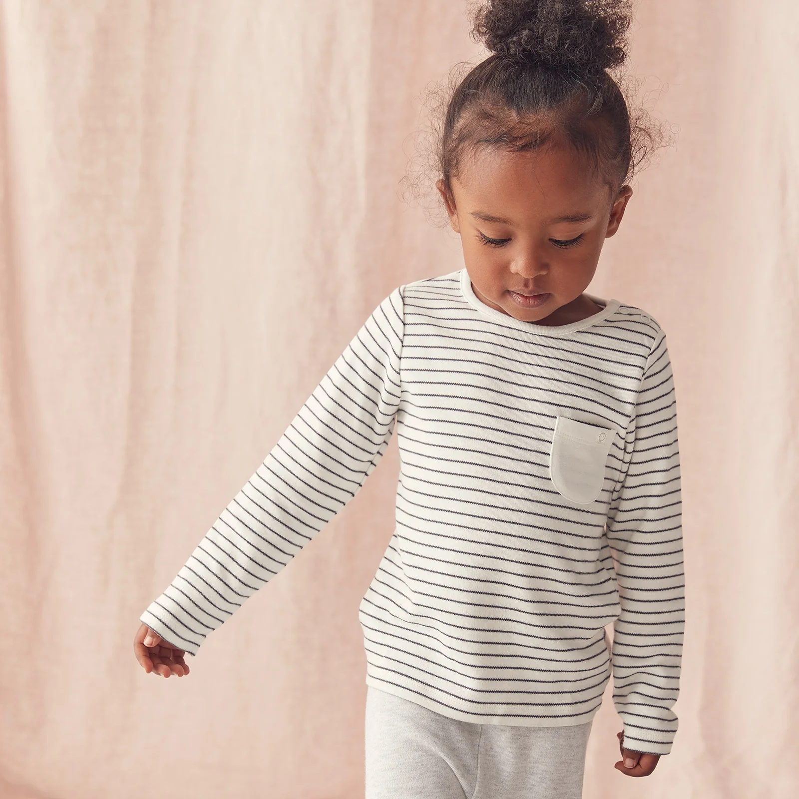 Long Sleeve Top - Grey Stripe - Image 3