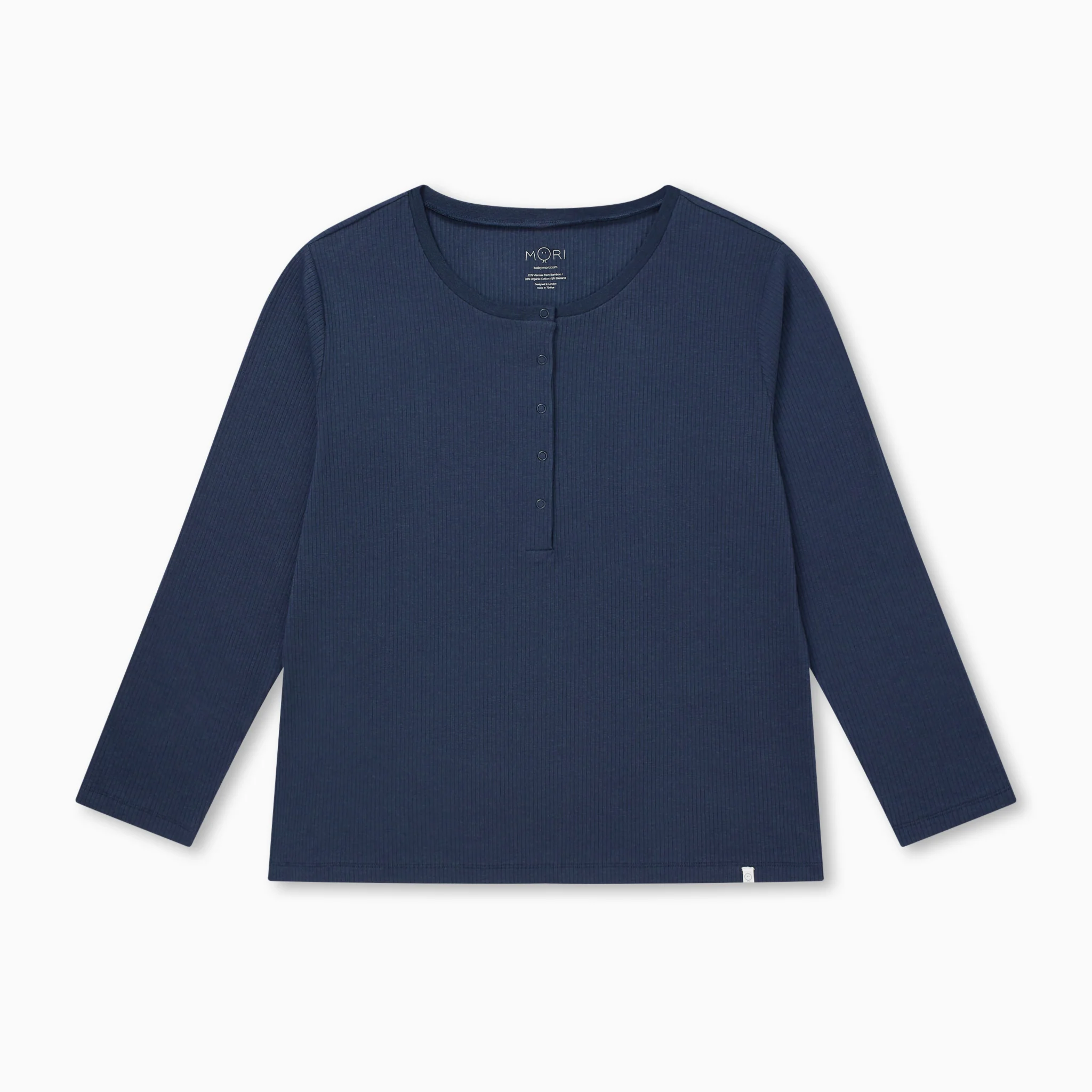 Women's Navy Ribbed Pyjamas - Image 4