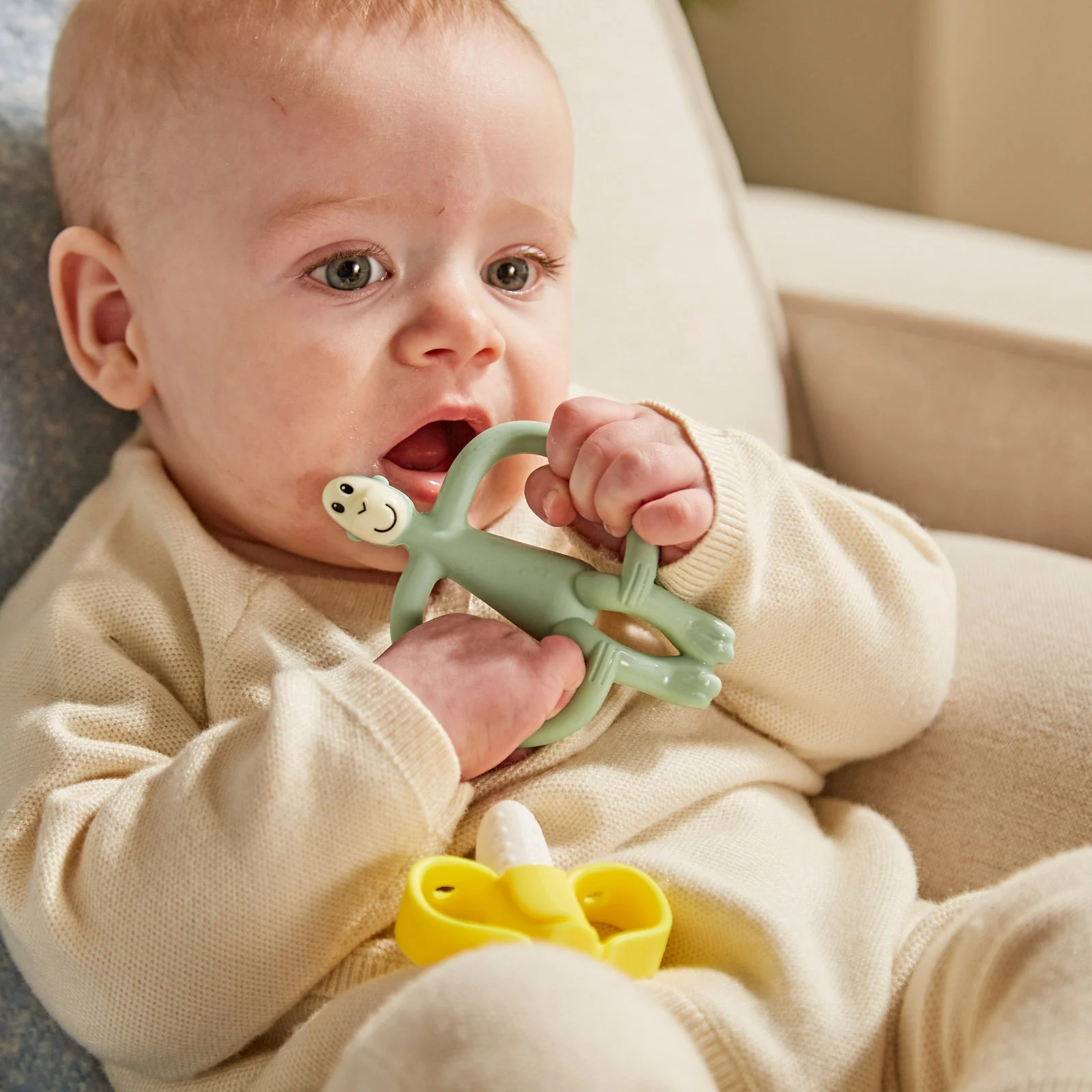 Matchstick Monkey Banana & Monkey Teether Gift Set - Green - Image 4