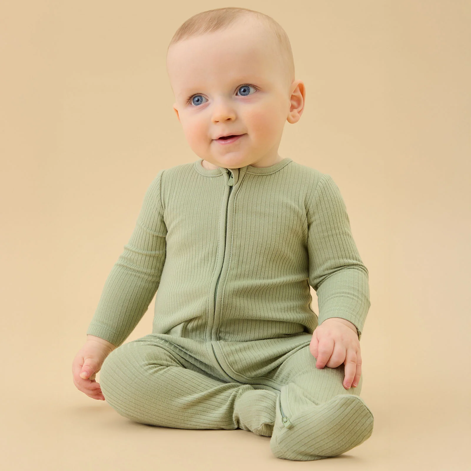Monkeys & Ribbed Clever Zip Sleepsuit 2 Pack - Image 5