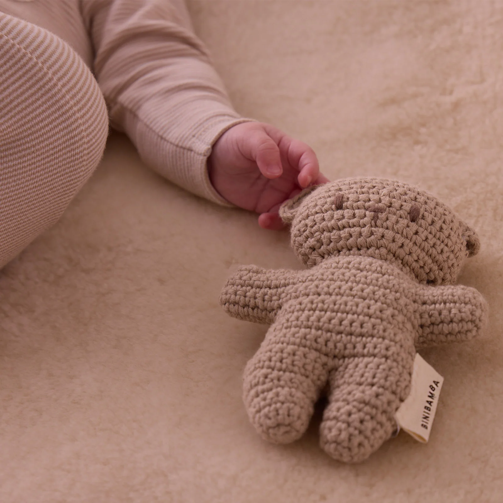 MORI x BINIBAMBA Sleepsuit, Booties & Crochet Toy Gift Set - Image 3
