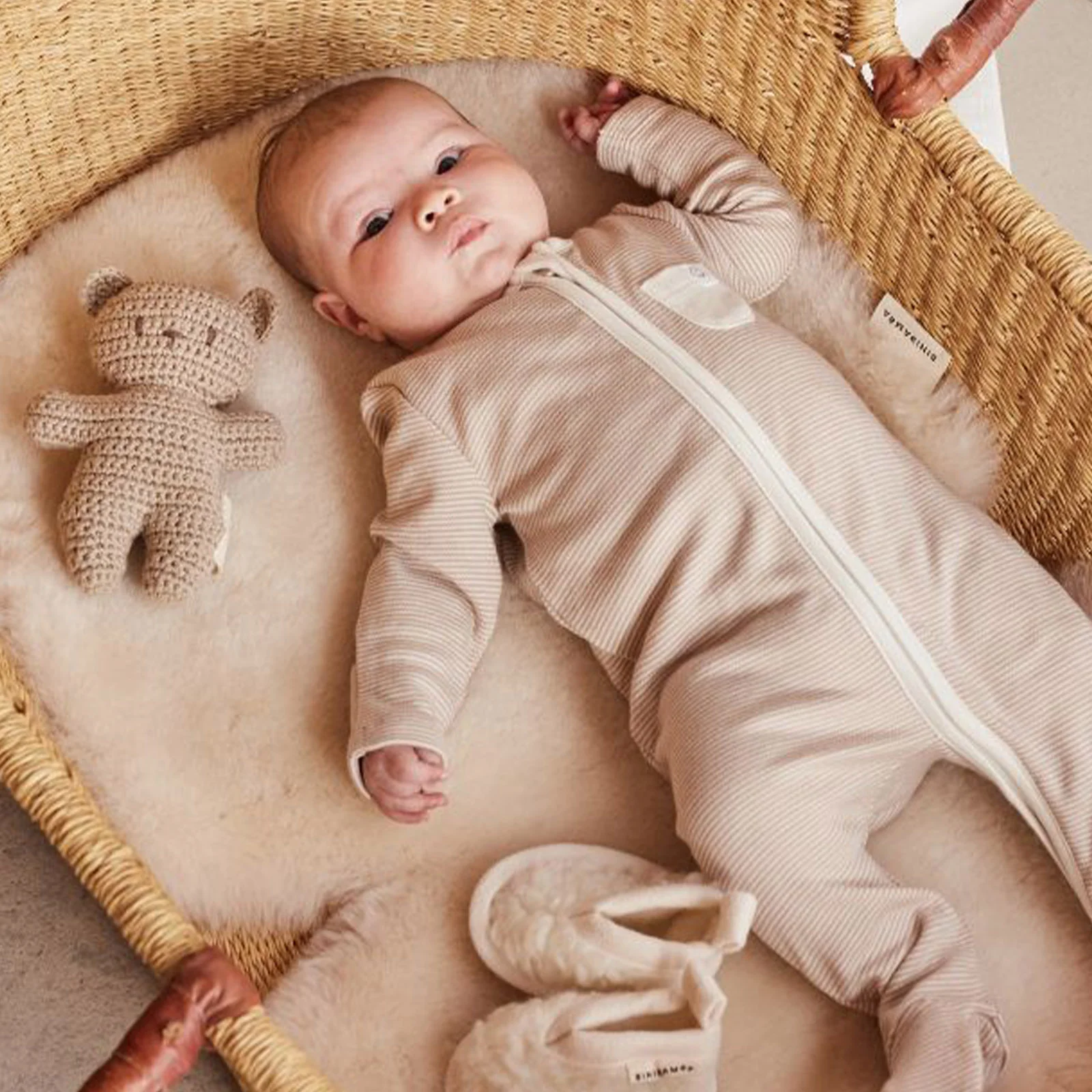 MORI x BINIBAMBA Sleepsuit, Booties & Crochet Toy Gift Set - Image 4