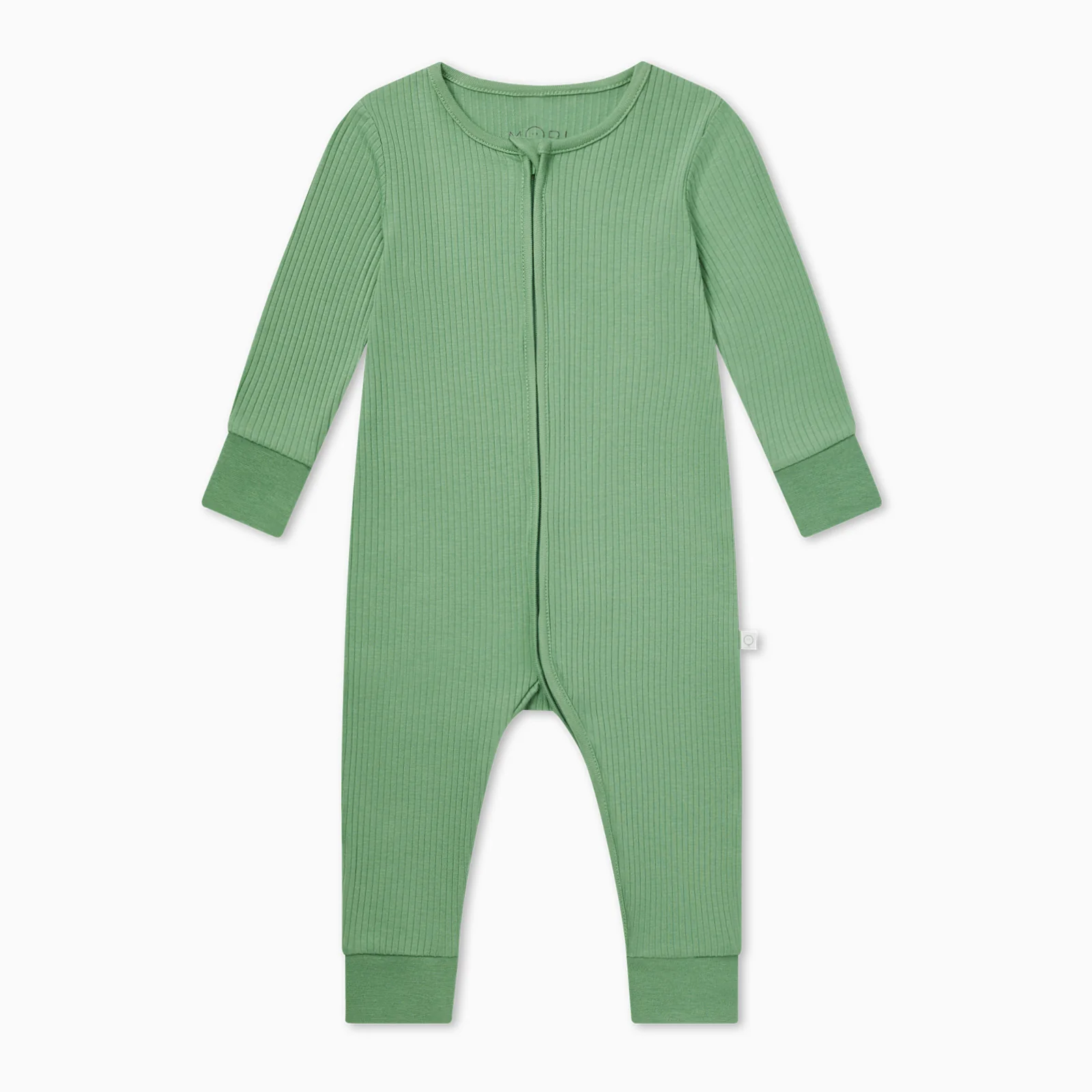 Moss Ribbed Clever Zip Sleepsuit - Image 4