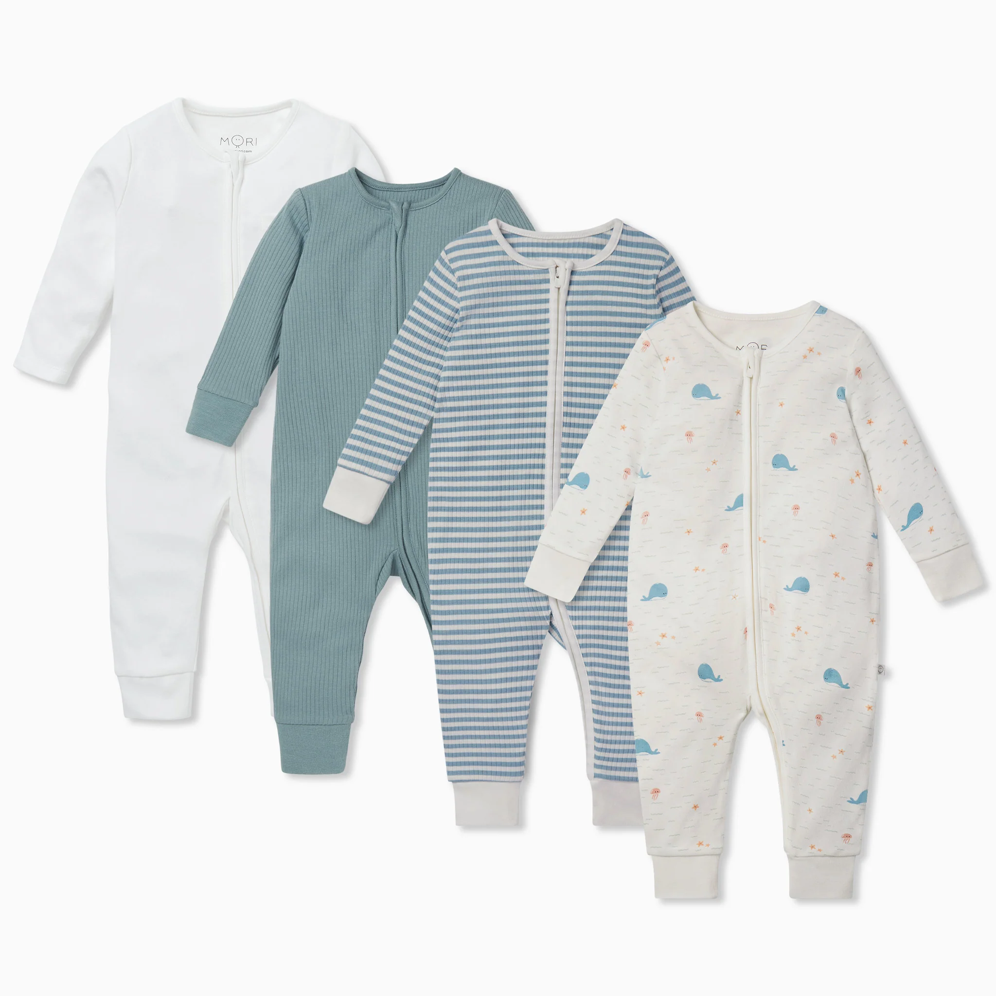 Ocean Zip-Up Sleepsuit 4 Pack - Image 2