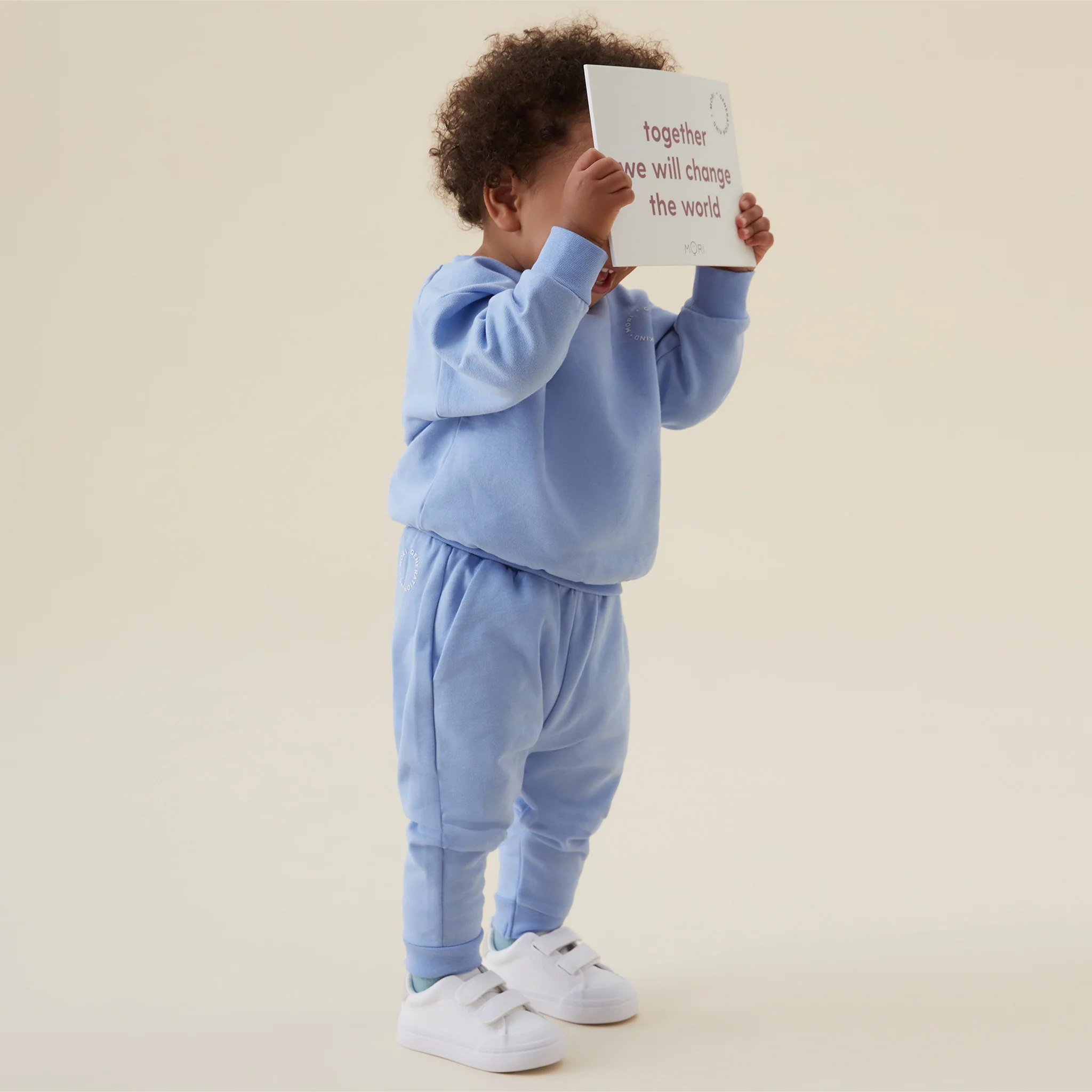 Organic Cotton Oversized Joggers - Blue - Image 2