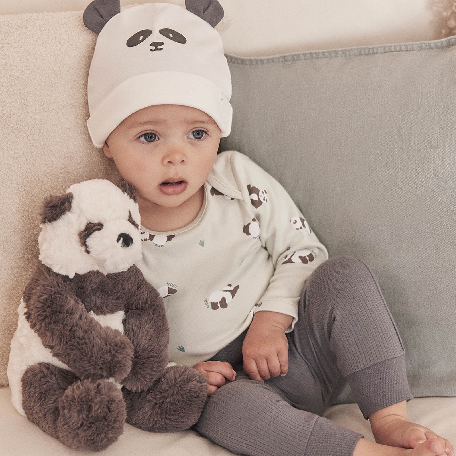 Panda Bodysuit & Ribbed Joggers Outfit - Image 3