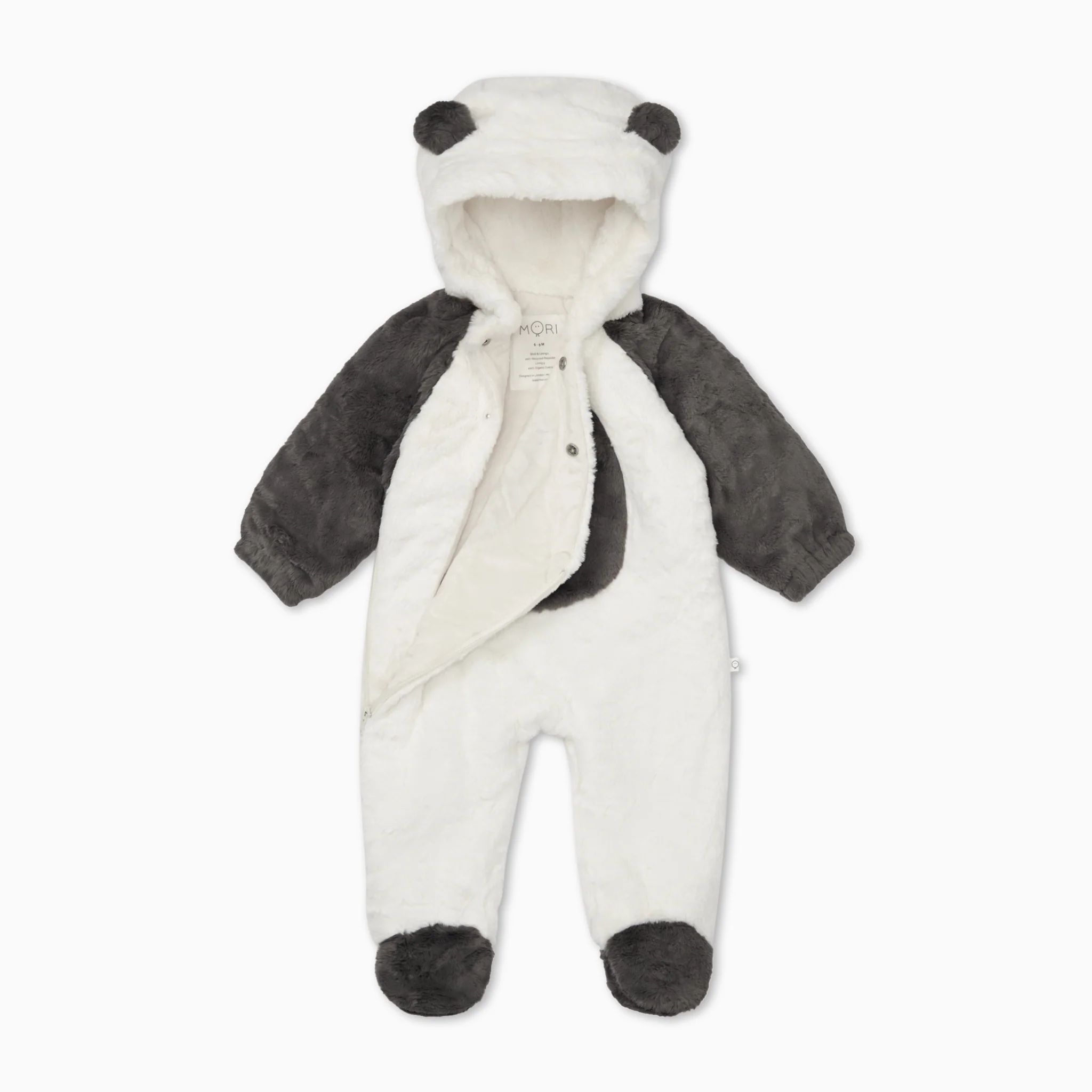 Panda Faux Fur Pramsuit - Image 2