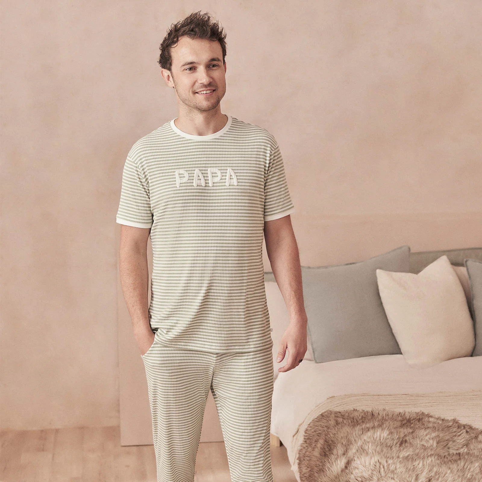 Men's Striped Ribbed Pyjamas - Image 3