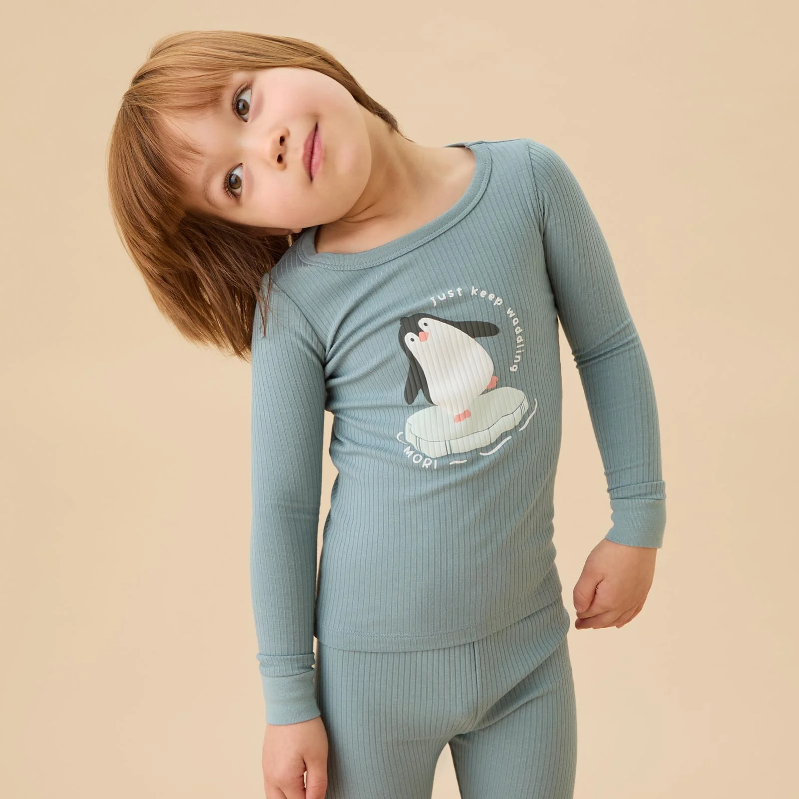 Penguin & Ribbed Pyjamas 2 Pack - Image 3