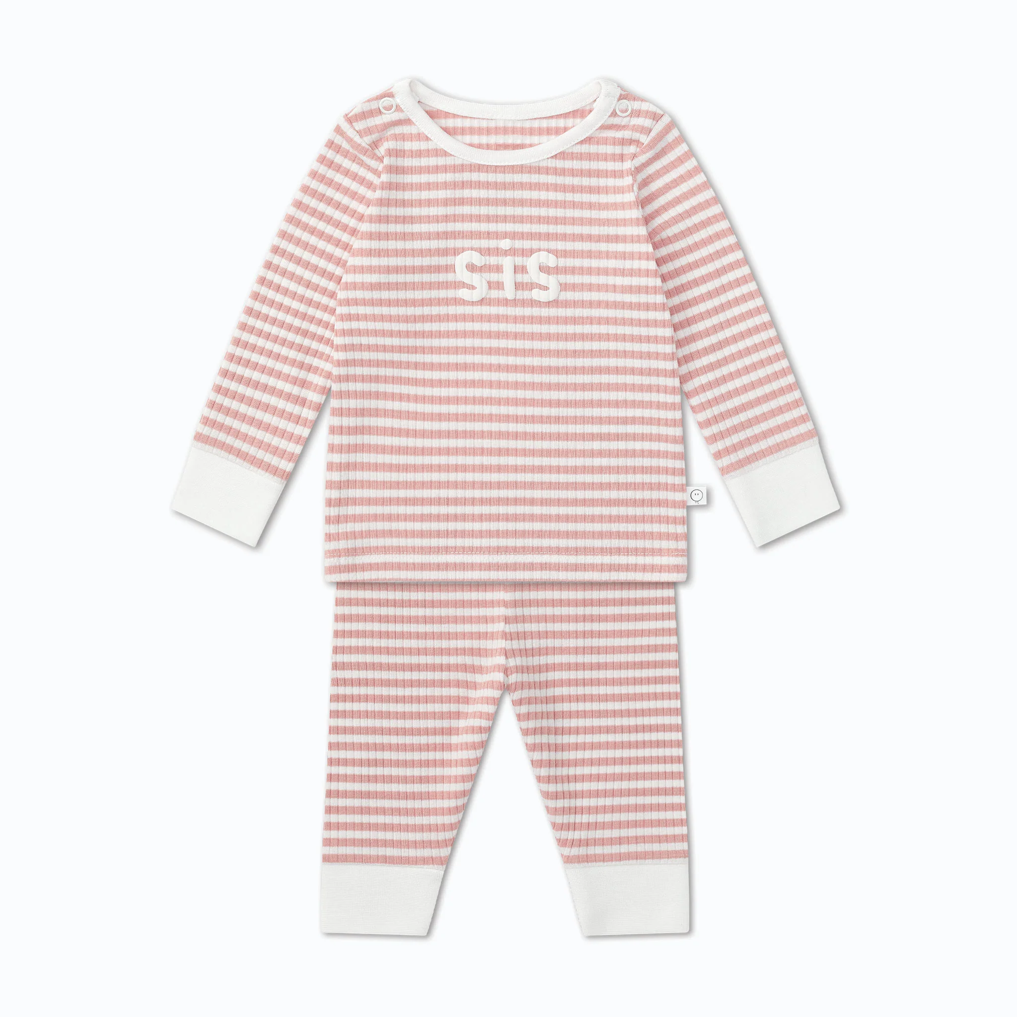 Pink Stripe Sis Ribbed Pyjamas - Image 2