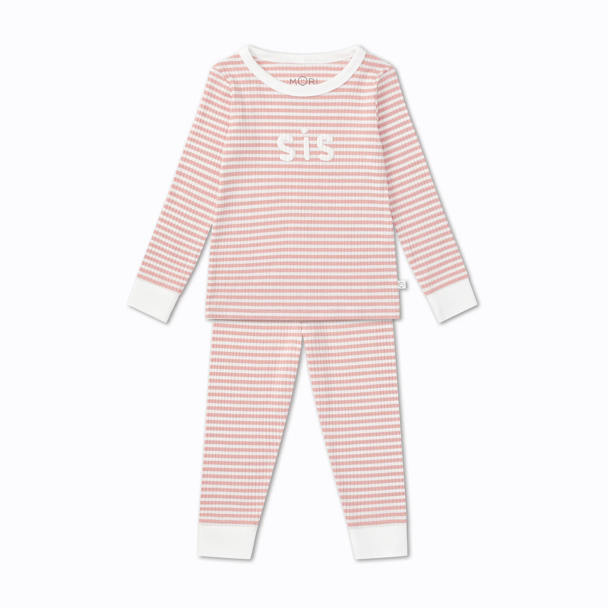 Pink Stripe Sis Ribbed Pyjamas - Image 4