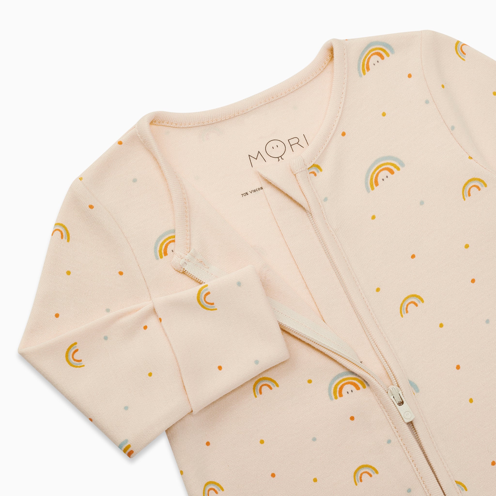 Rainbow Print Clever Zip Sleepsuit - Image 4