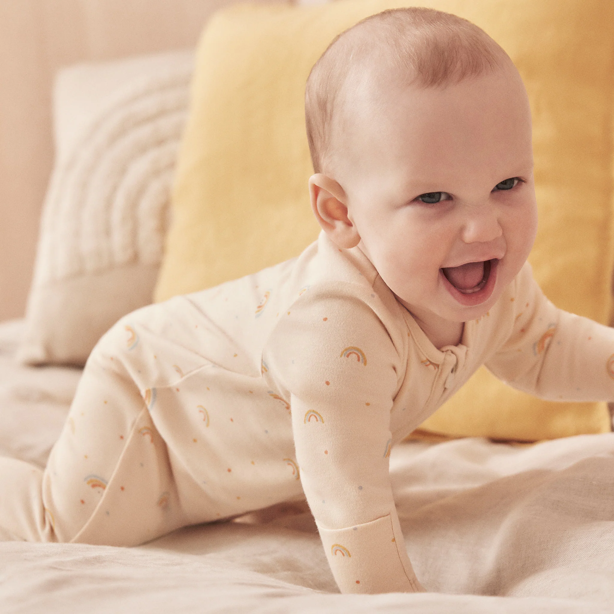 Rainbow Print Clever Zip Sleepsuit - Image 7