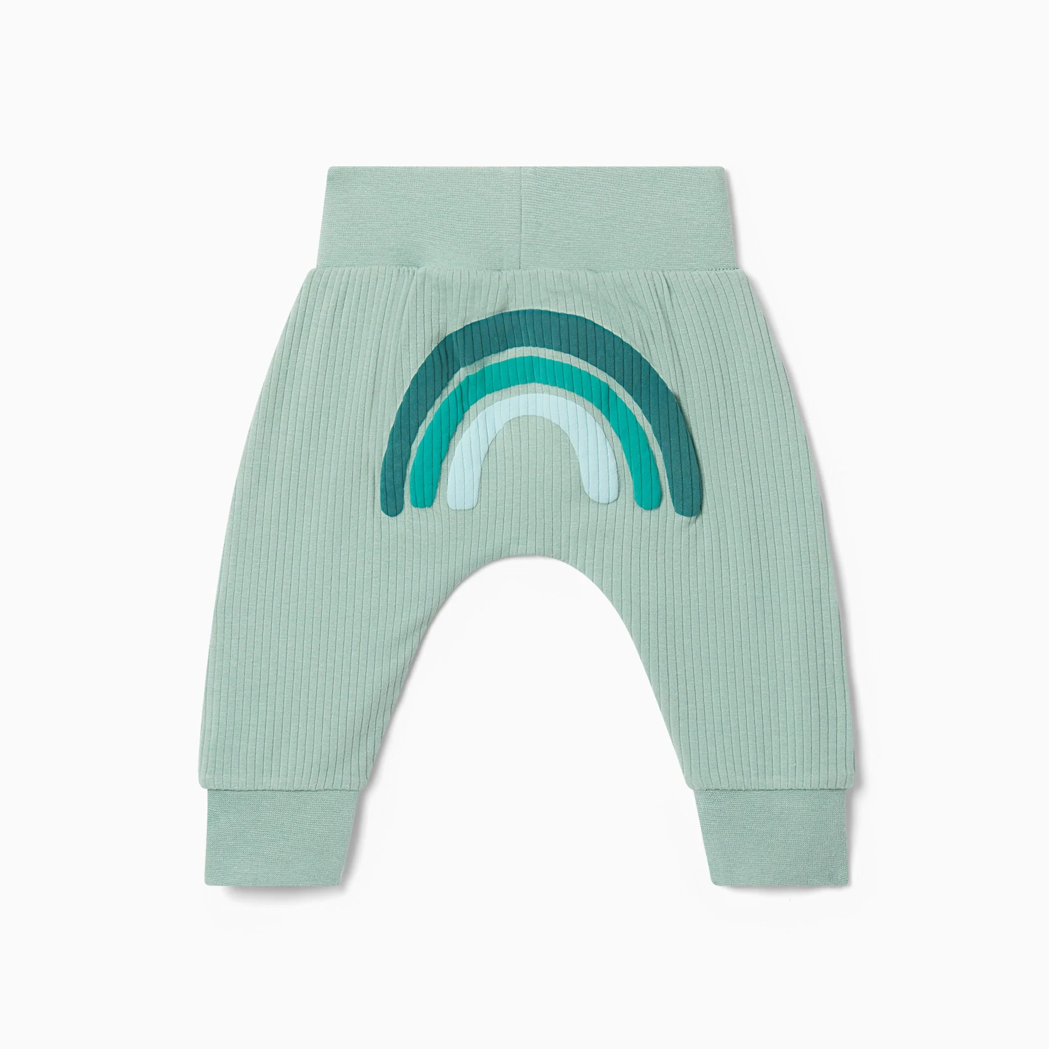 Rainbow Short Sleeve Bodysuit & Ribbed Joggers Outfit - Image 3