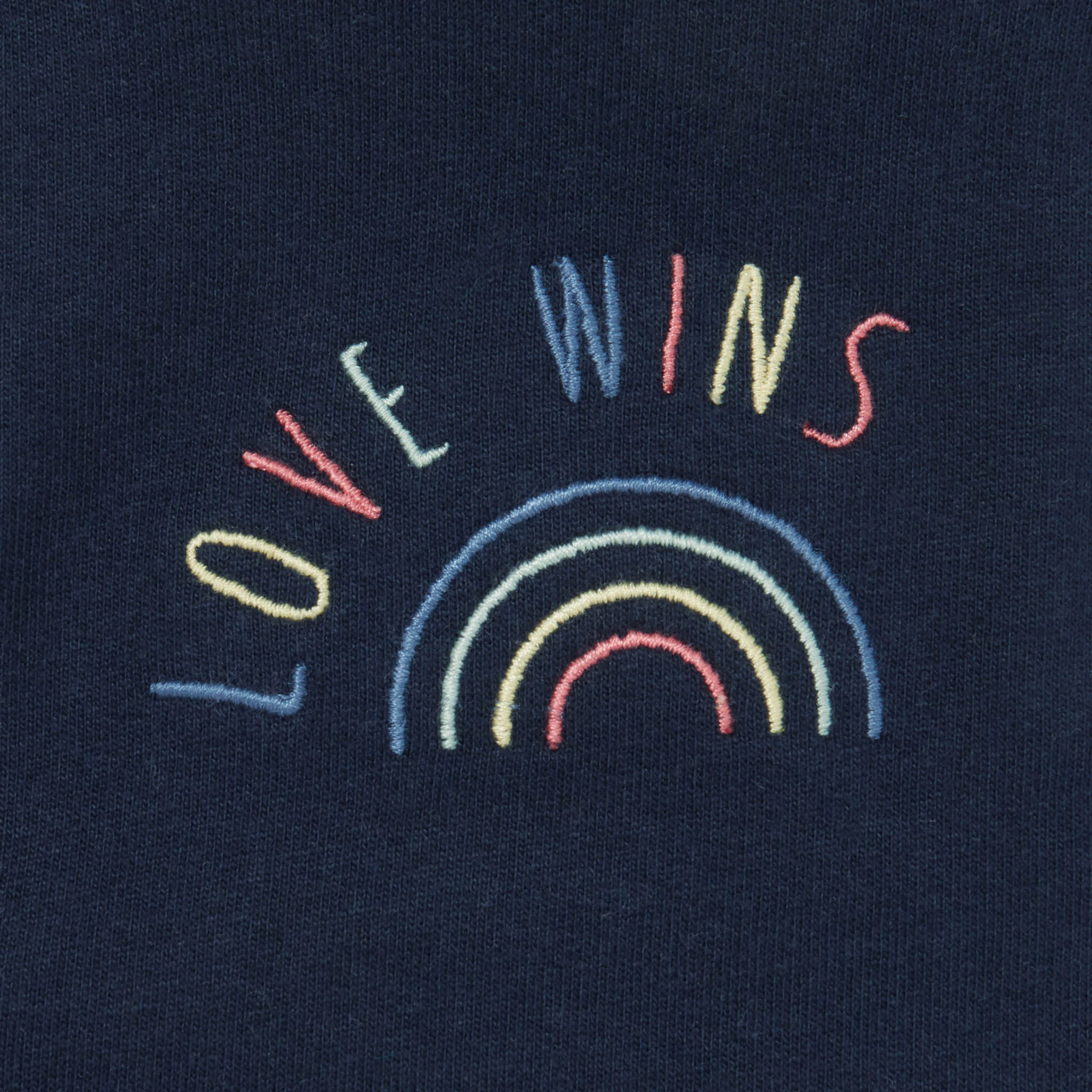Navy Rainbow Slogan Dungarees - Image 2
