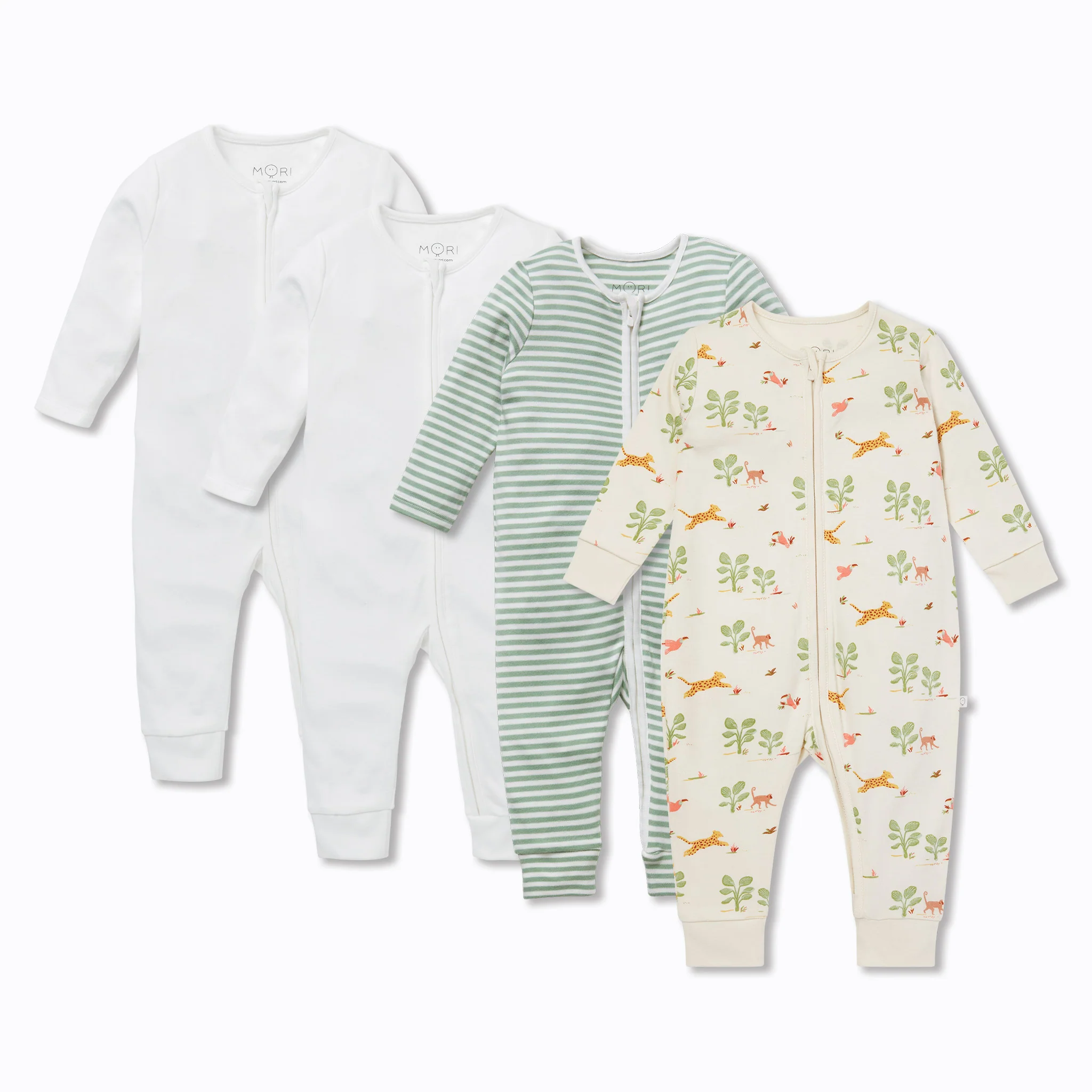 Rainforest Clever Zip Sleepsuit 4 Pack - Image 2