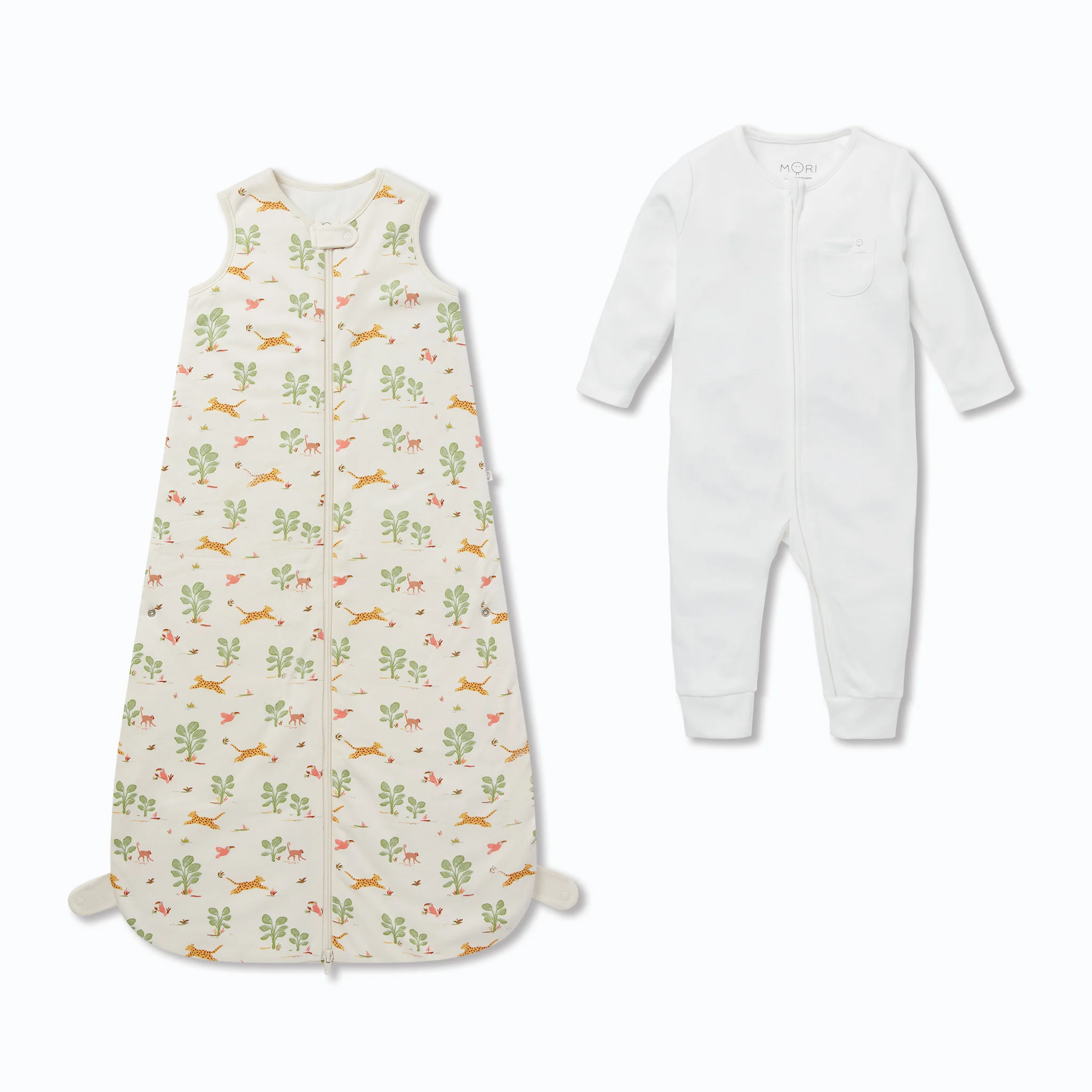 Rainforest & Plain Front Opening Bedtime Set 1.5 TOG - Image 3