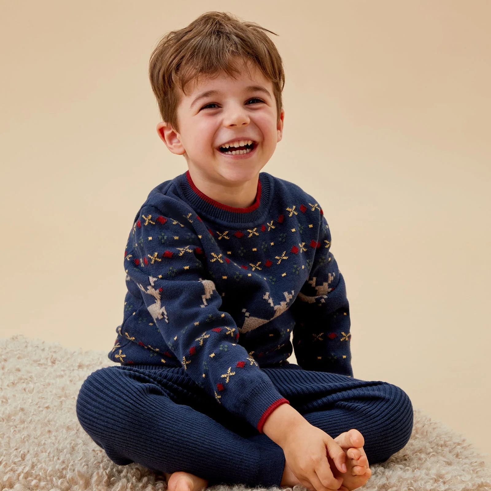 Reindeer Fair Isle Knitted Jumper - Image 2