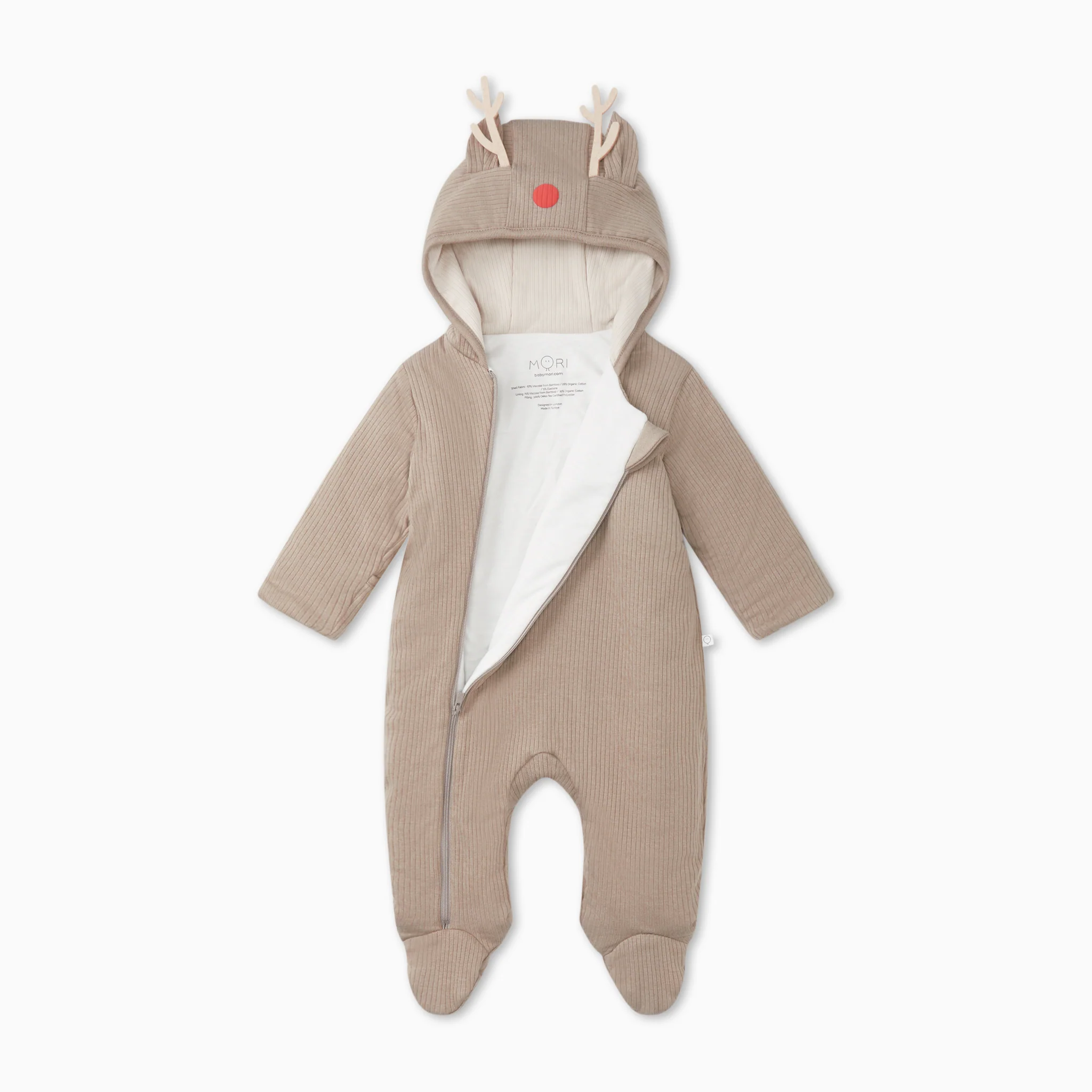 Reindeer Ribbed Pramsuit - Image 3