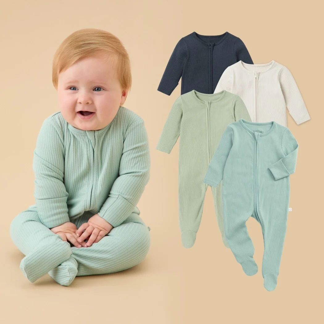 Ribbed Clever Zip Sleepsuit 4 Pack - Image 7
