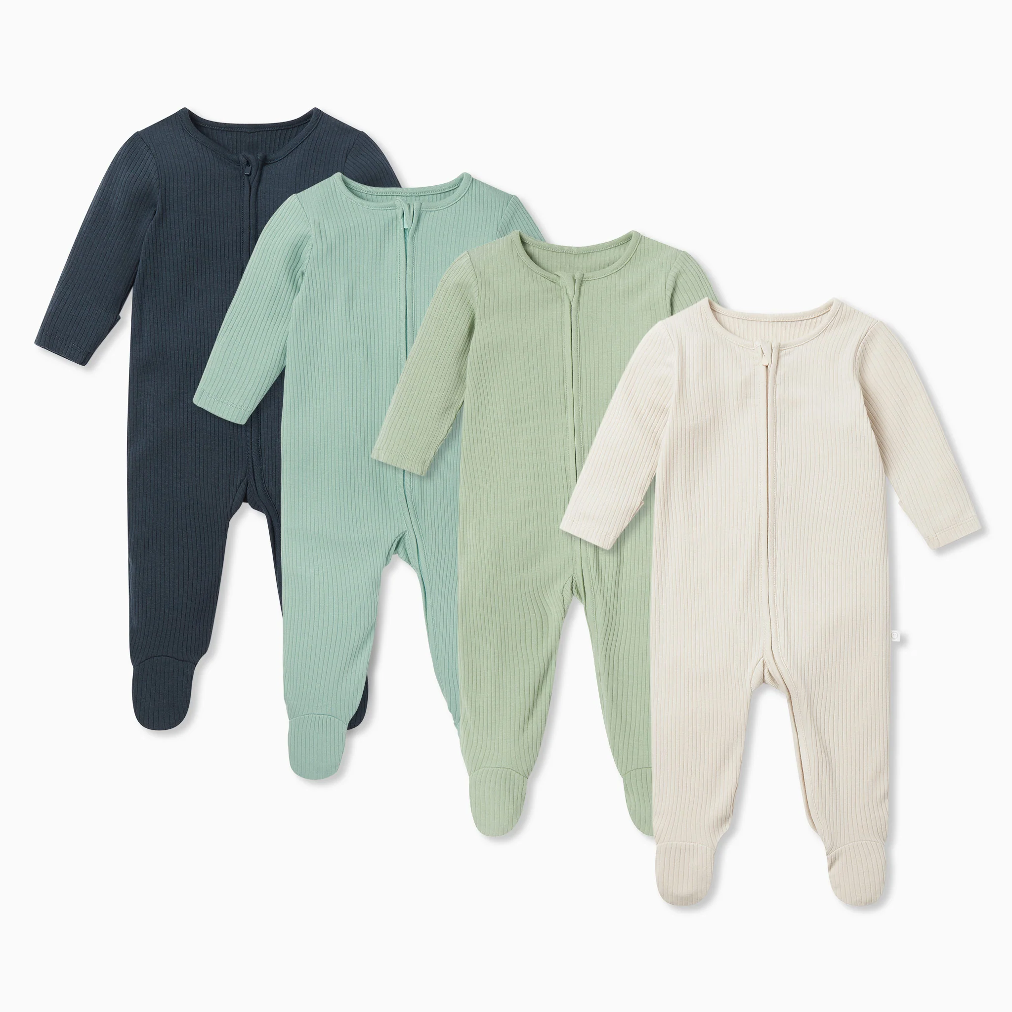 Ribbed Clever Zip Sleepsuit 4 Pack - Image 8