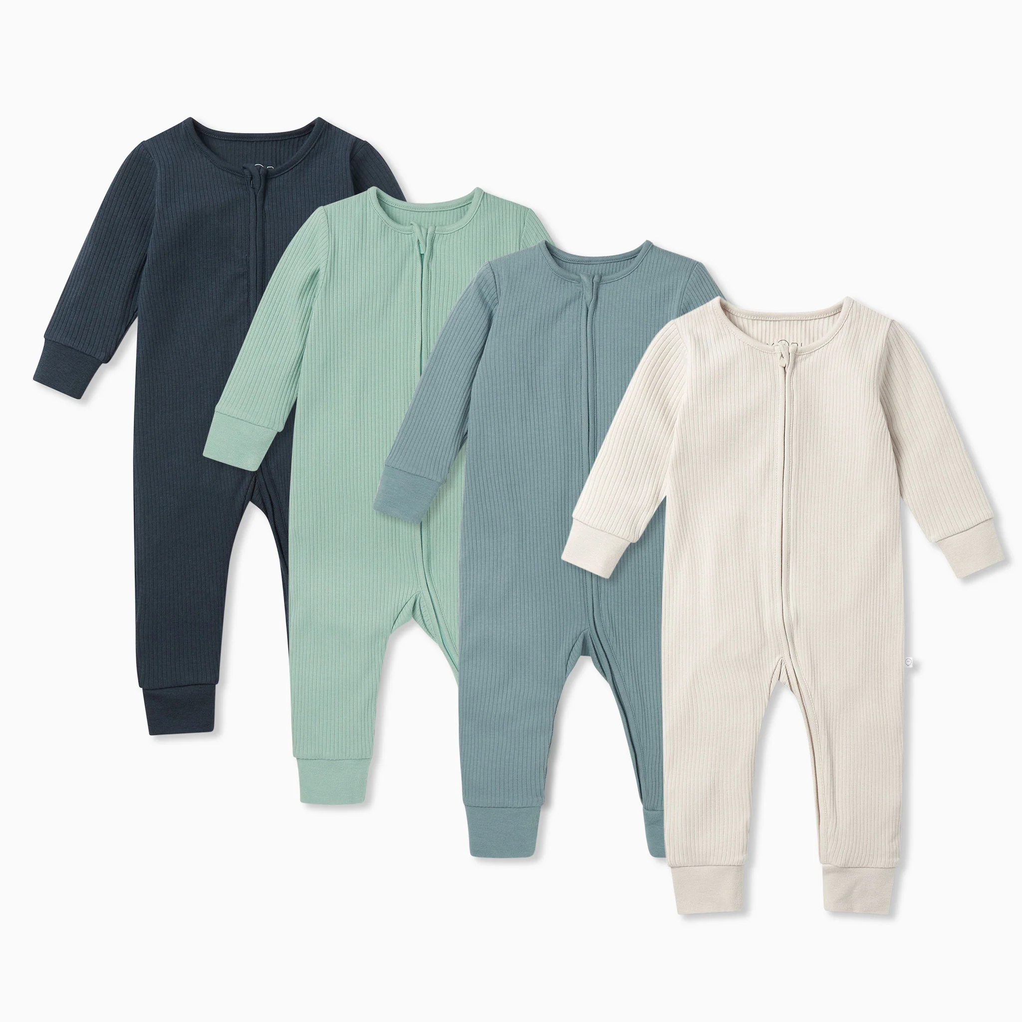 Ribbed Clever Zip Sleepsuit 4 Pack - Image 9