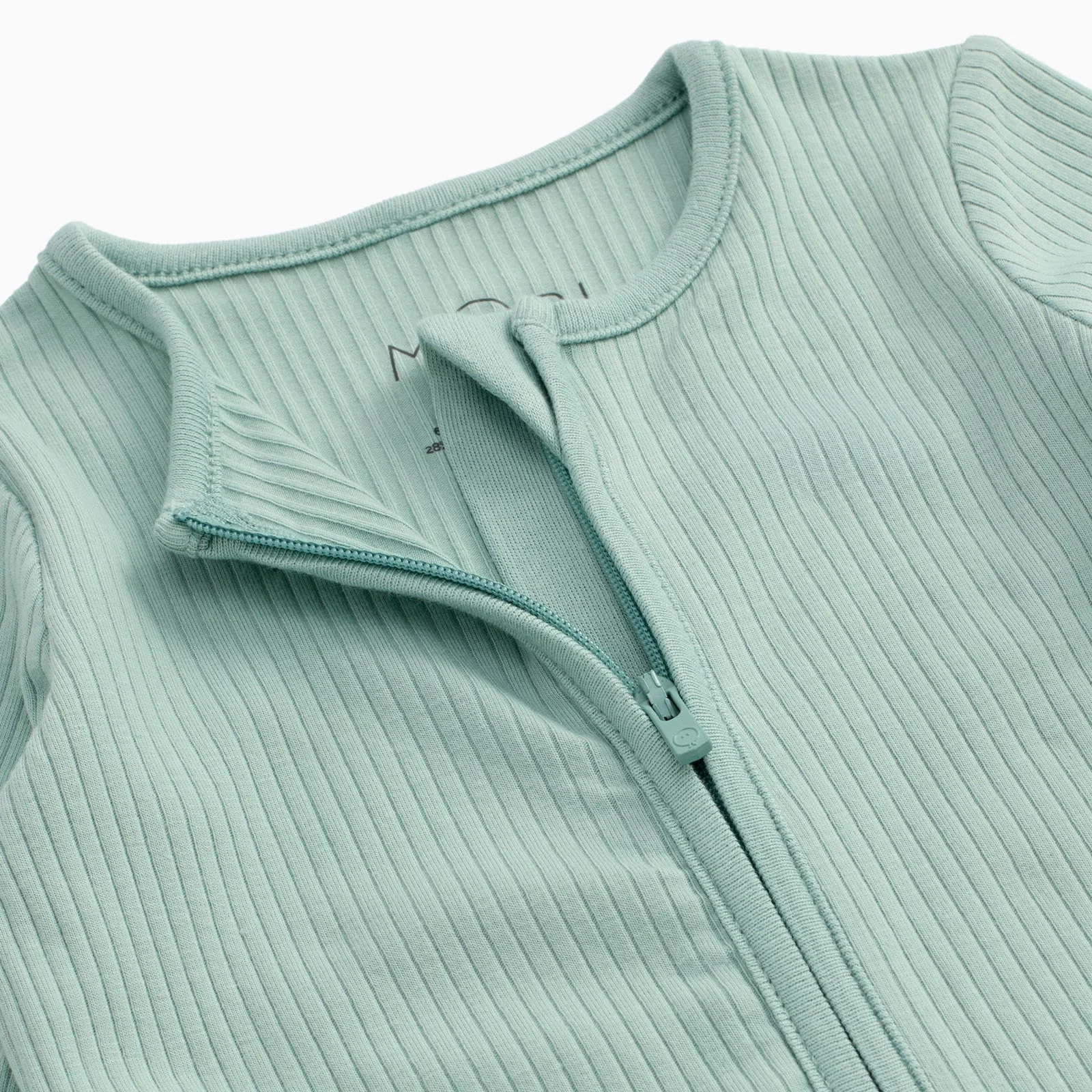 Ribbed Clever Zip Sleepsuit - Mint - Image 4