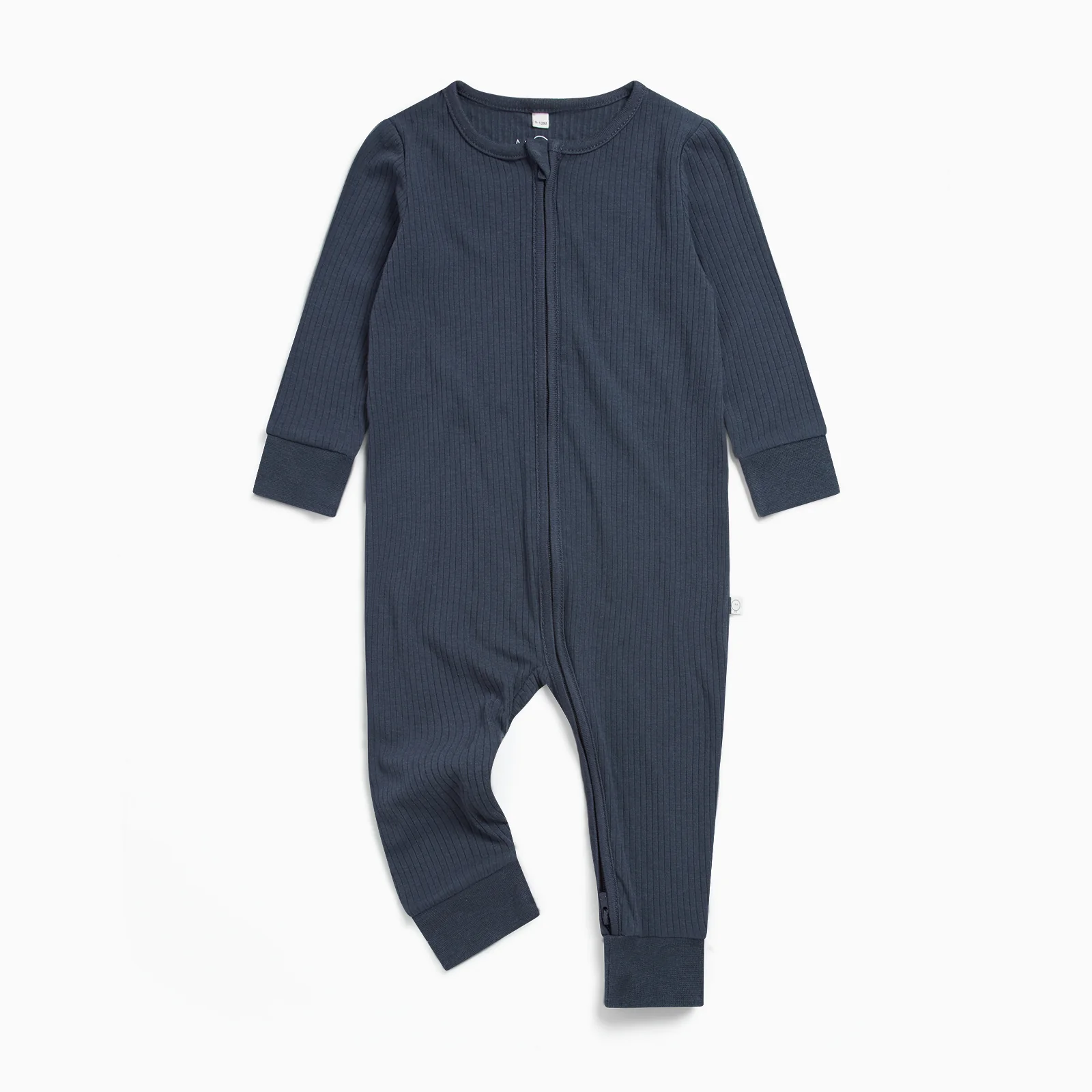 Ribbed Clever Zip Sleepsuit - Navy - Image 3