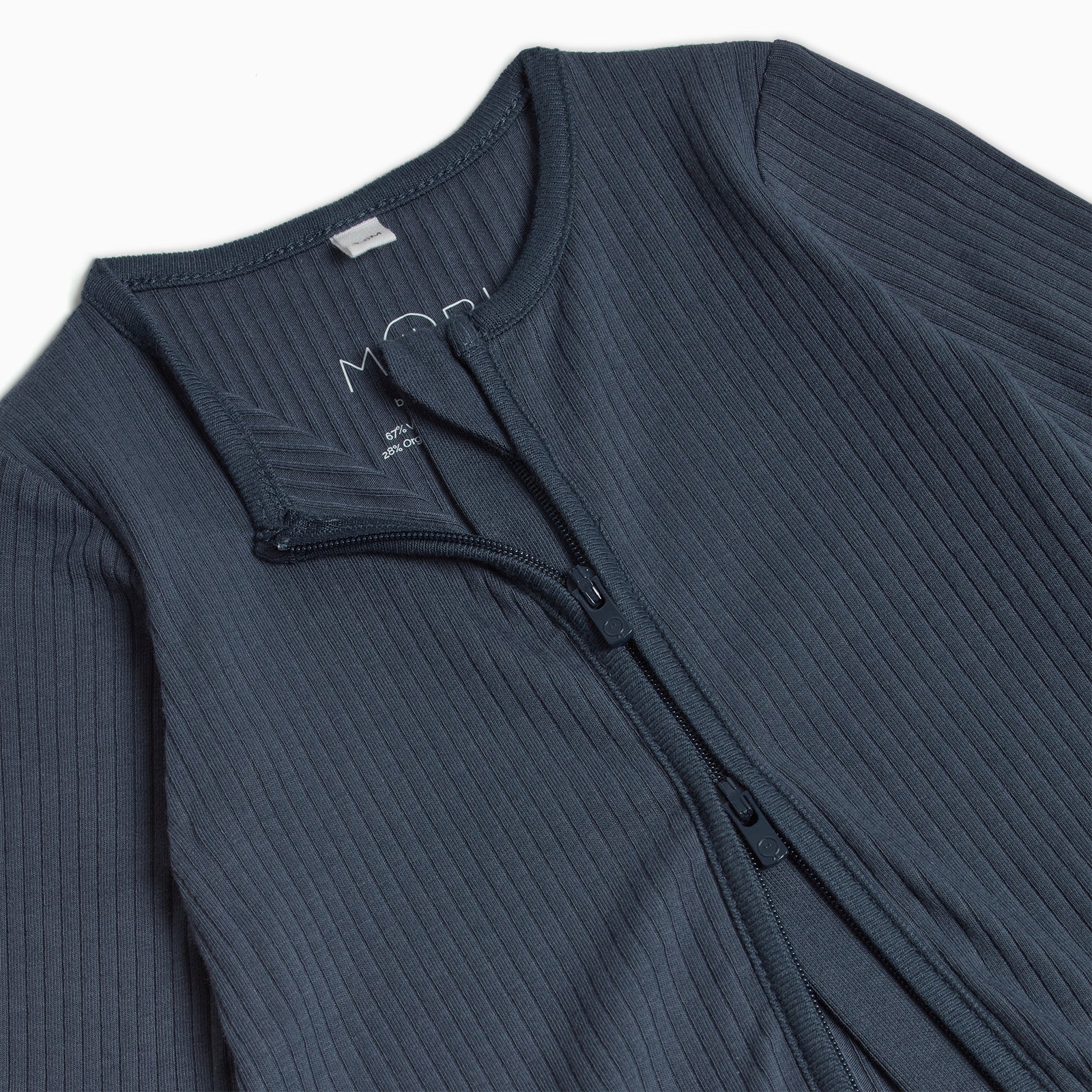 Ribbed Clever Zip Sleepsuit - Navy - Image 4