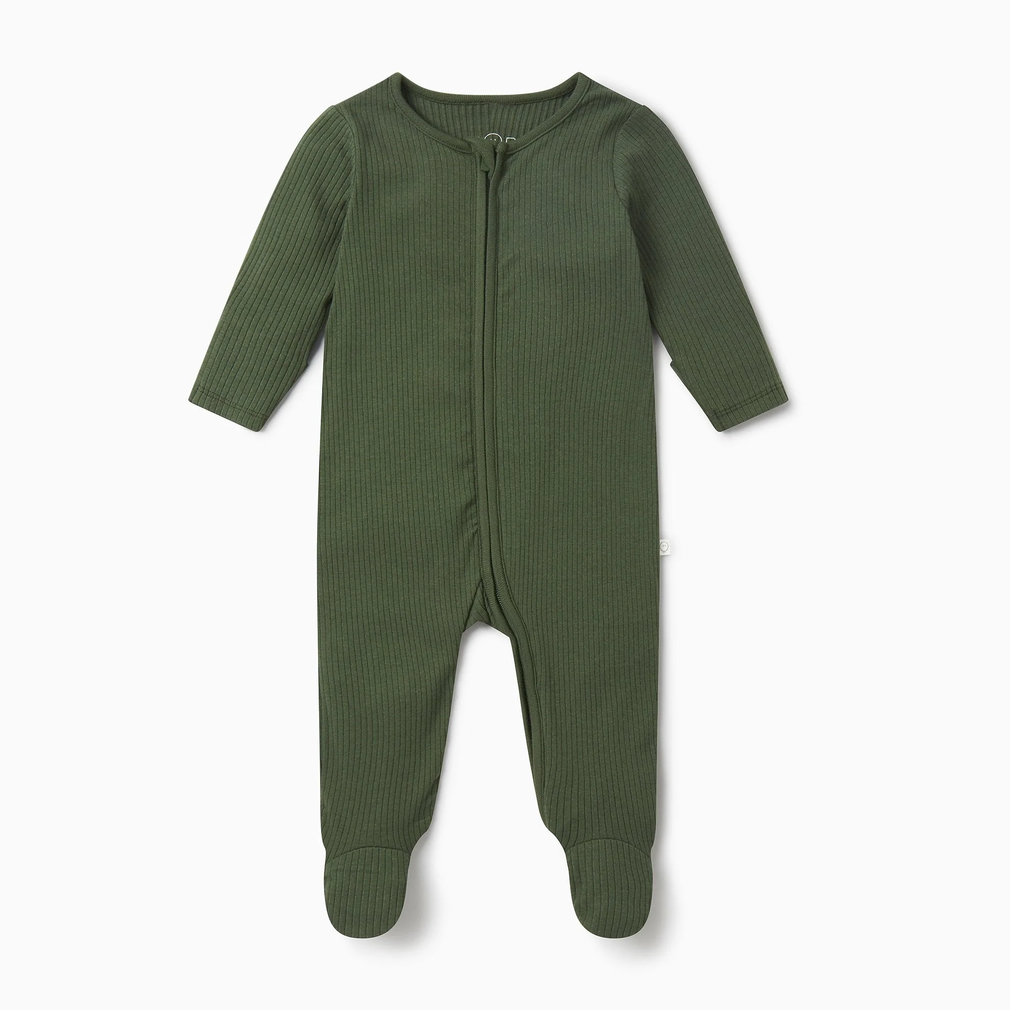 Ribbed Clever Zip Sleepsuit - Pine - Image 2